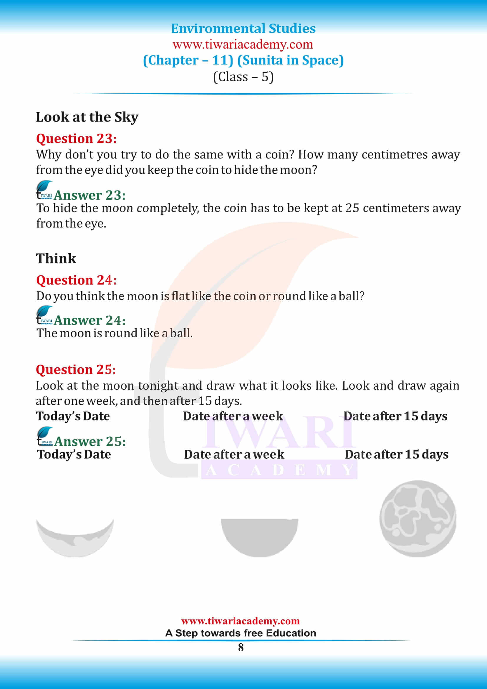 Class 5 EVS Chapter 11 NCERT Solutions