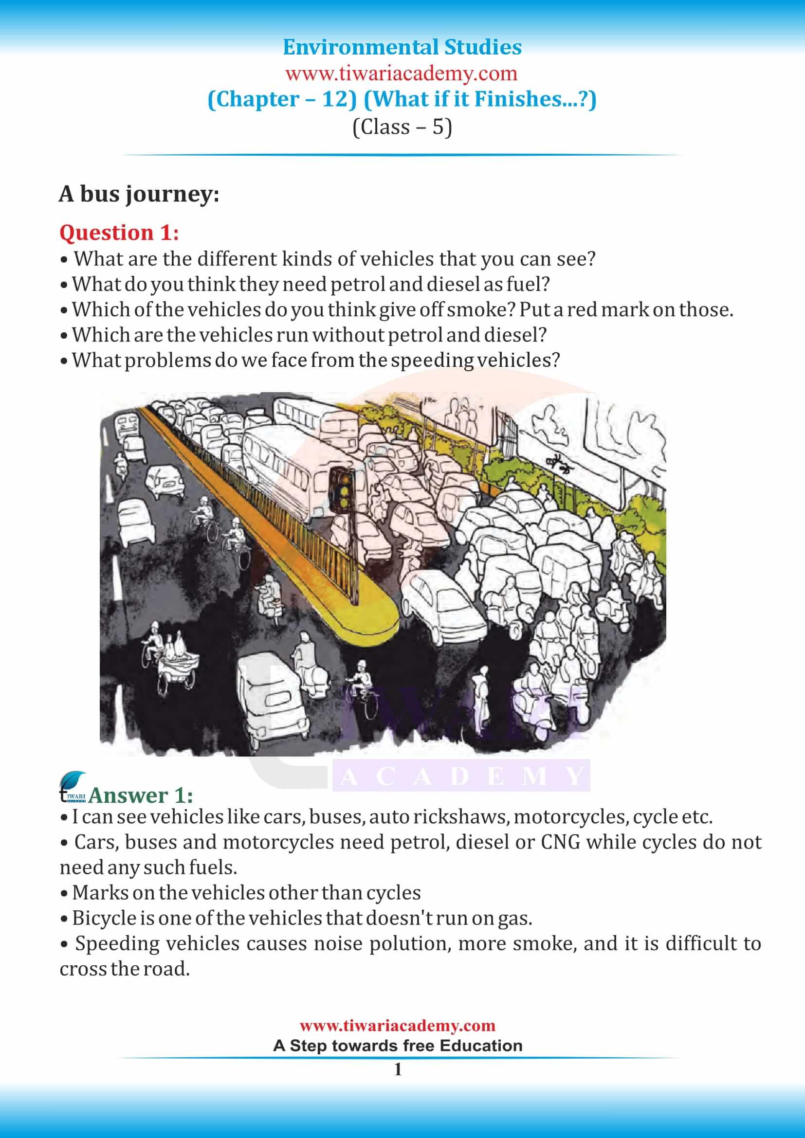 NCERT Solutions for Class 5 EVS Chapter 12 What if it finishes?