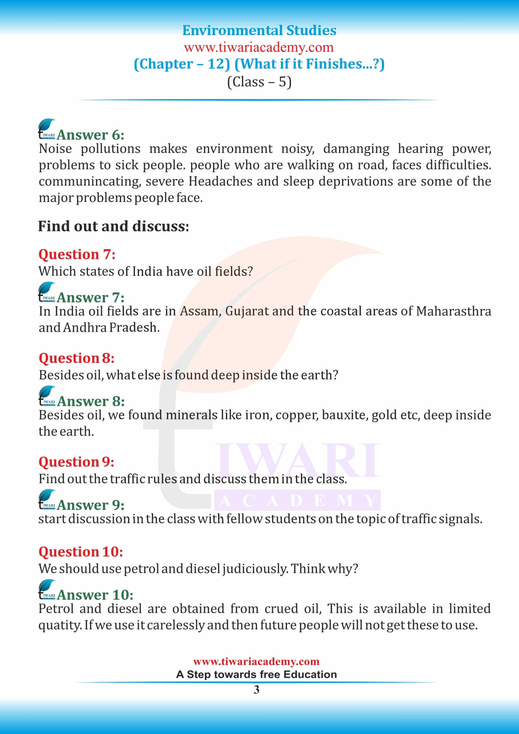 NCERT Solutions for Class 5 EVS Chapter 12