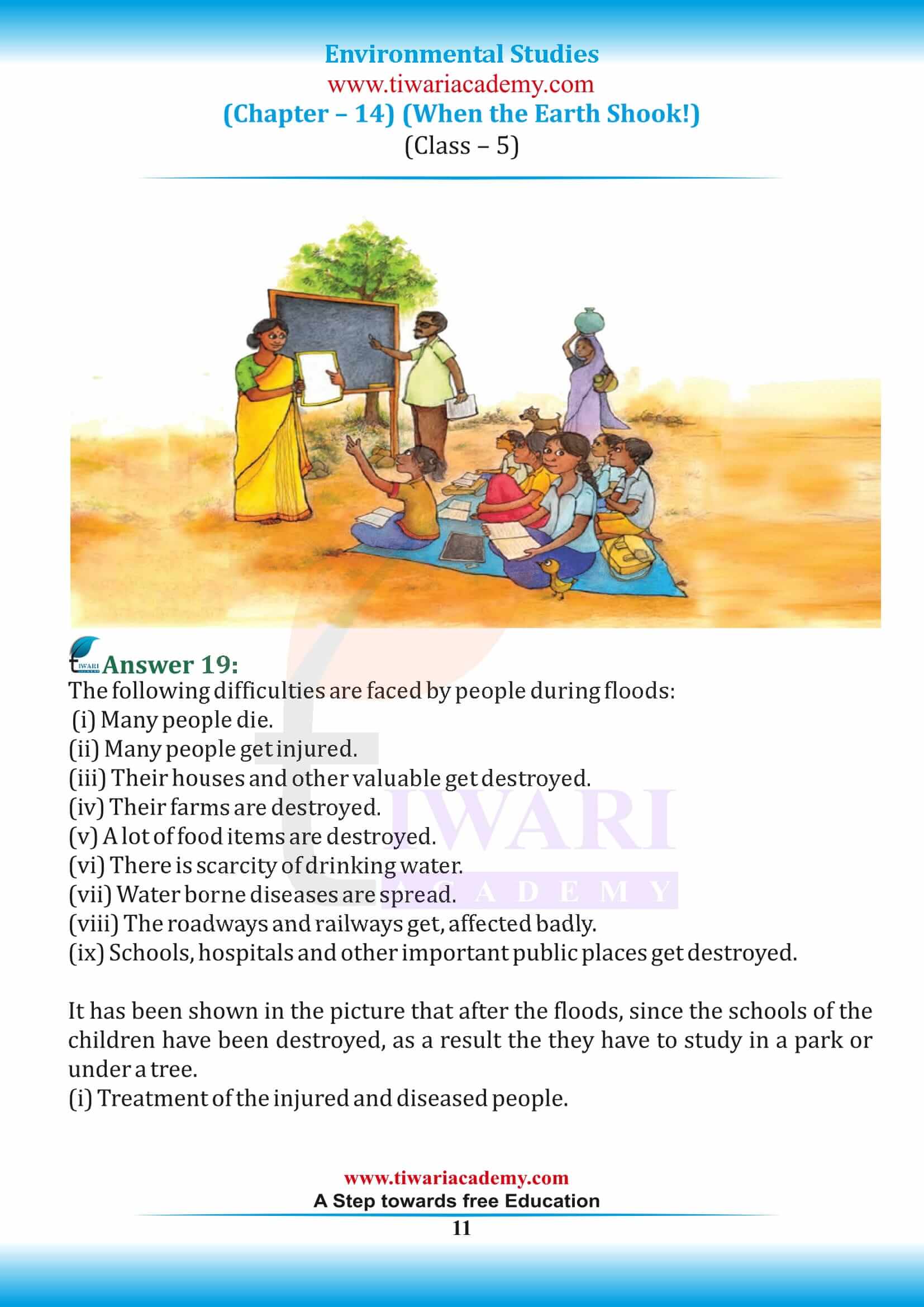 Class 5 EVS Chapter 14 all textbook answers
