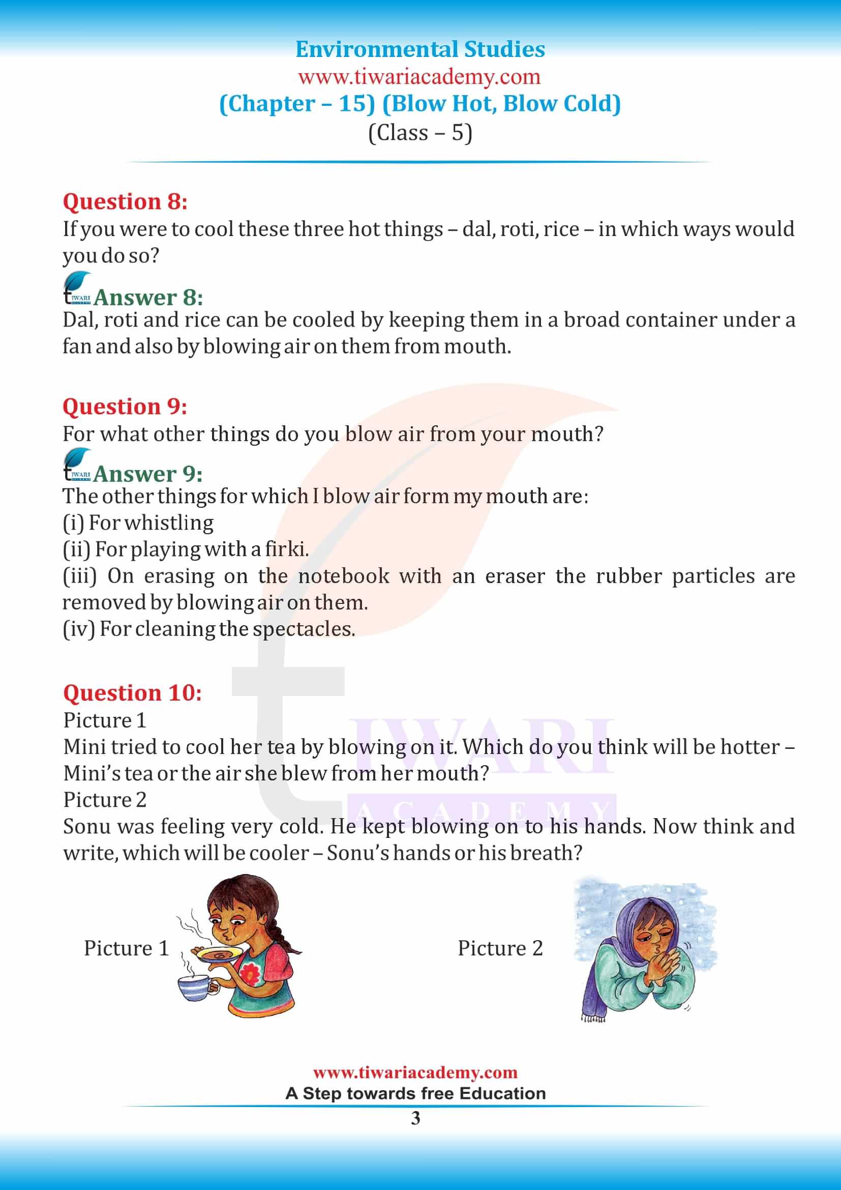 NCERT Solutions for Class 5 EVS Chapter 15