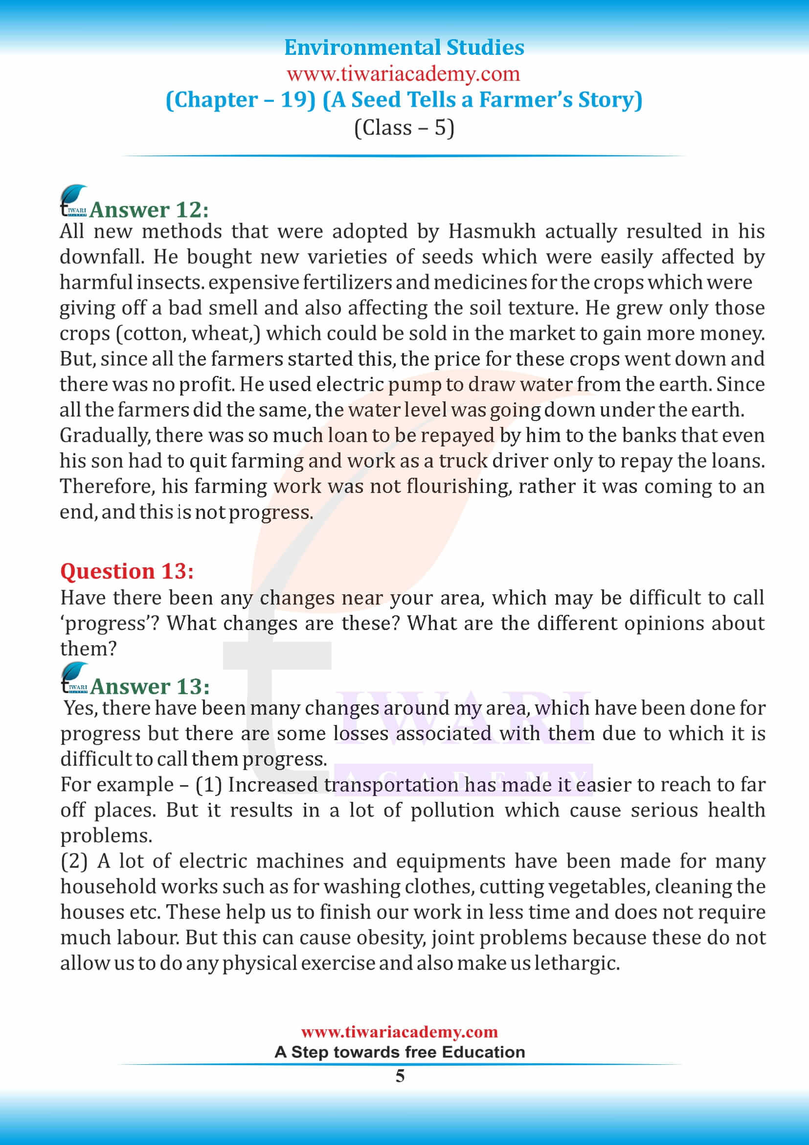 NCERT Solutions for Class 5 EVS Chapter 19 all answers