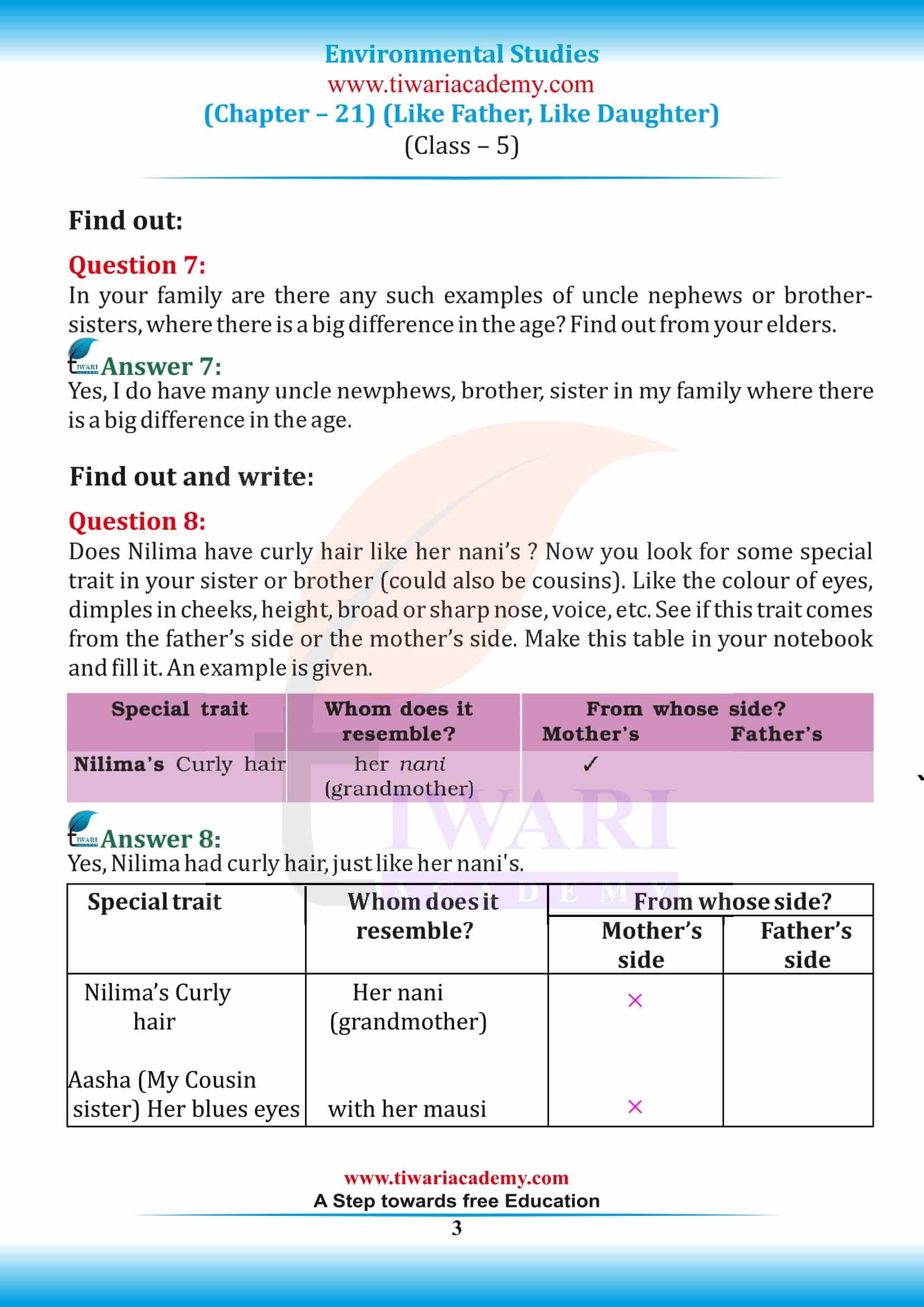 NCERT Solutions for Class 5 EVS Chapter 21