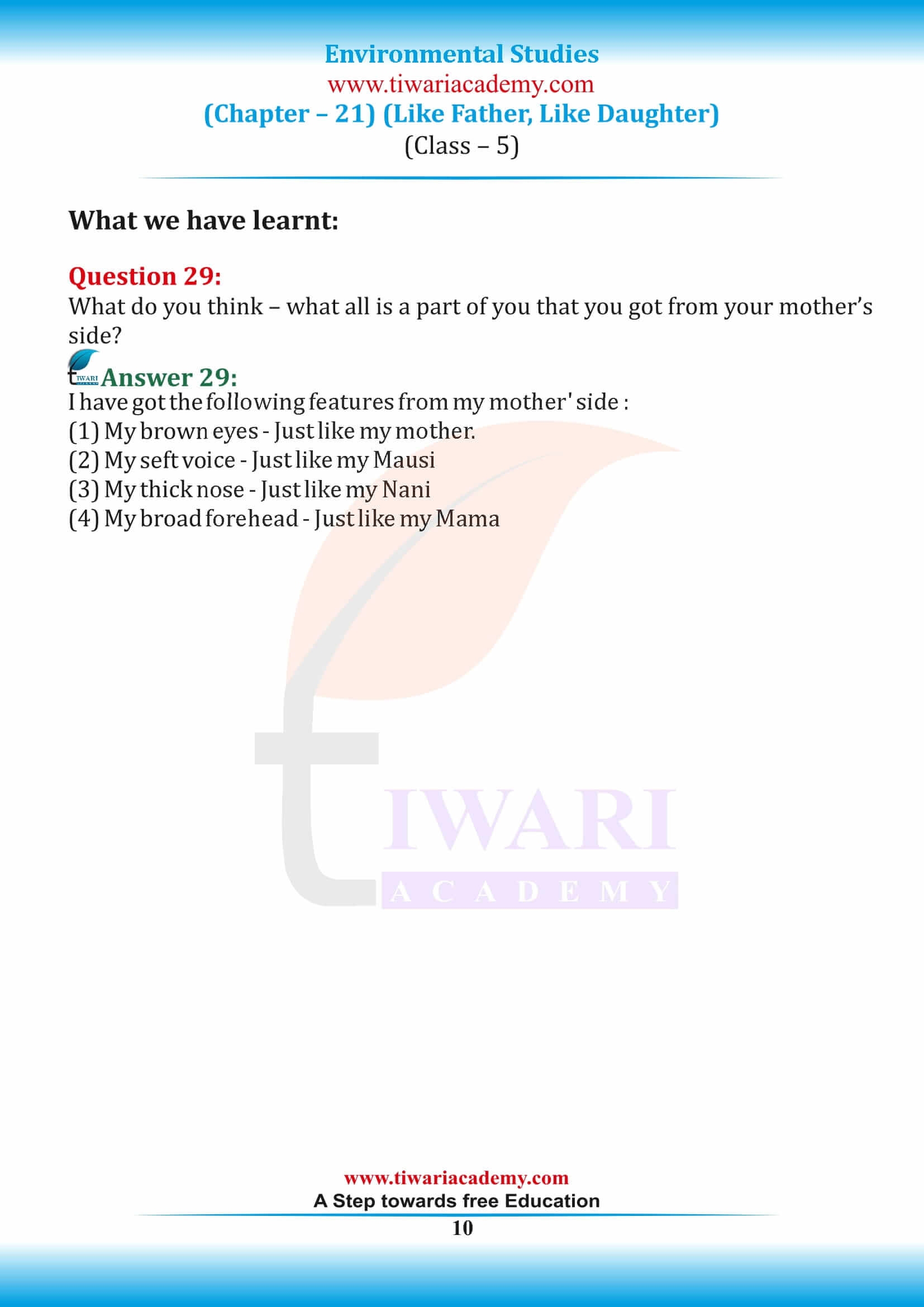 Class 5 EVS Chapter 21 NCERT Solutions