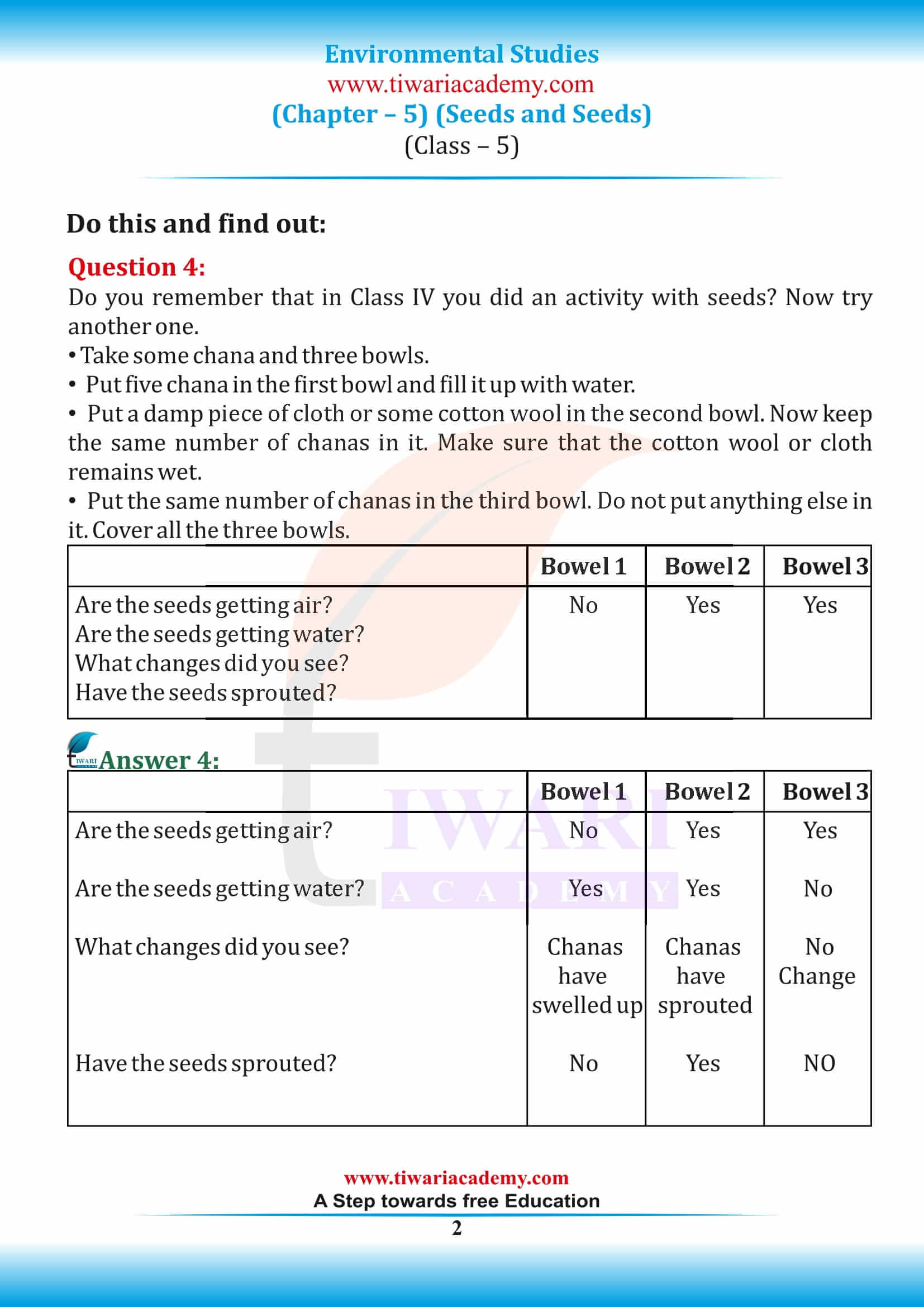 Class 5 EVS Chapter 5 Seeds and Seeds