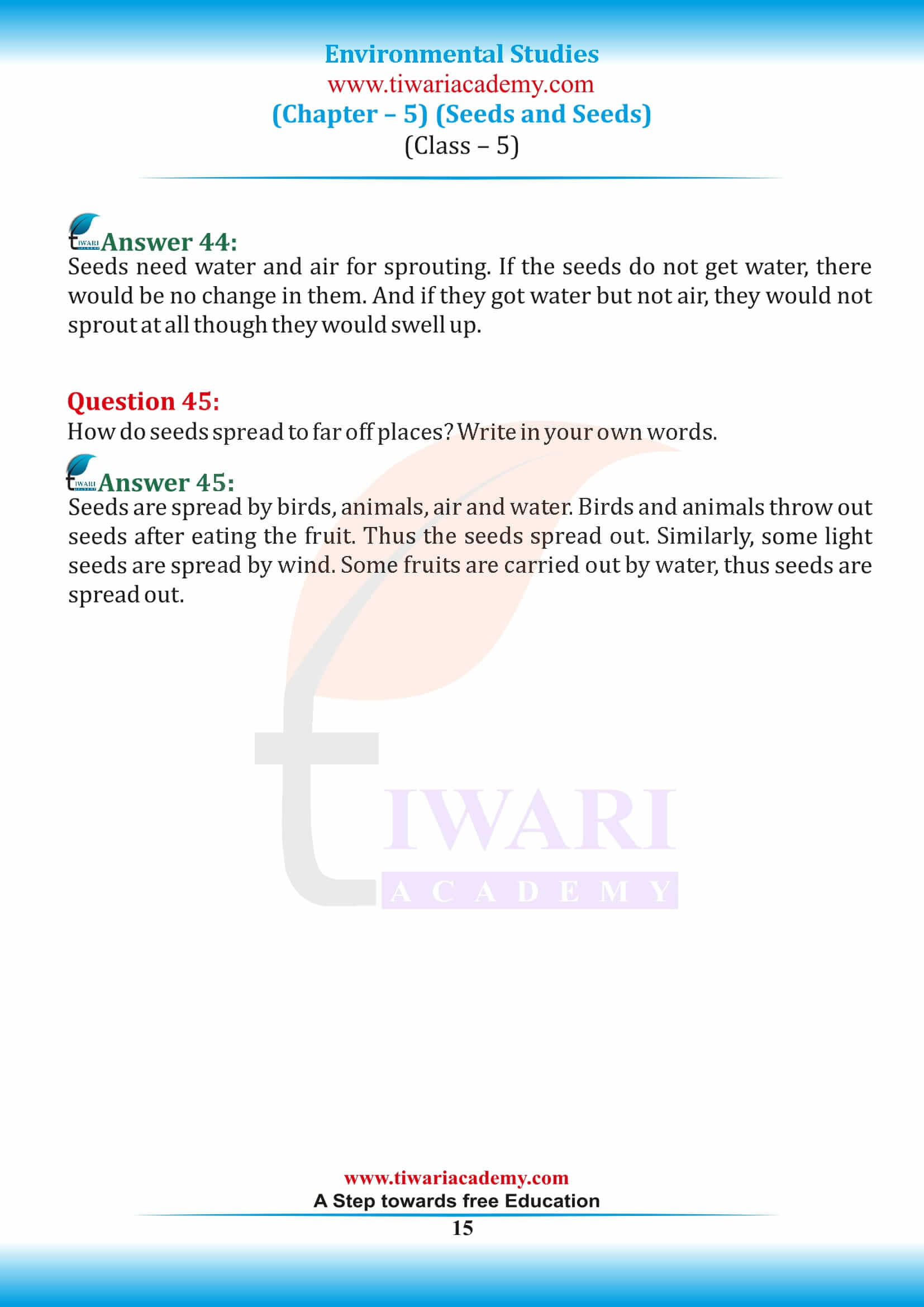 Class 5 EVS Chapter 5 NCERT download