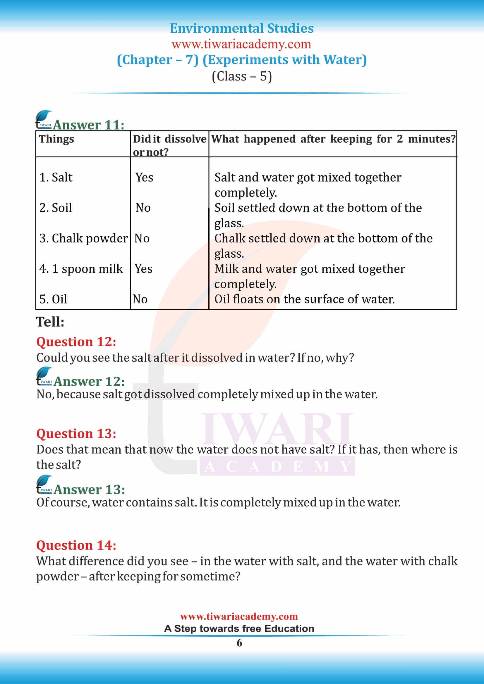 Class 5 EVS Chapter 7