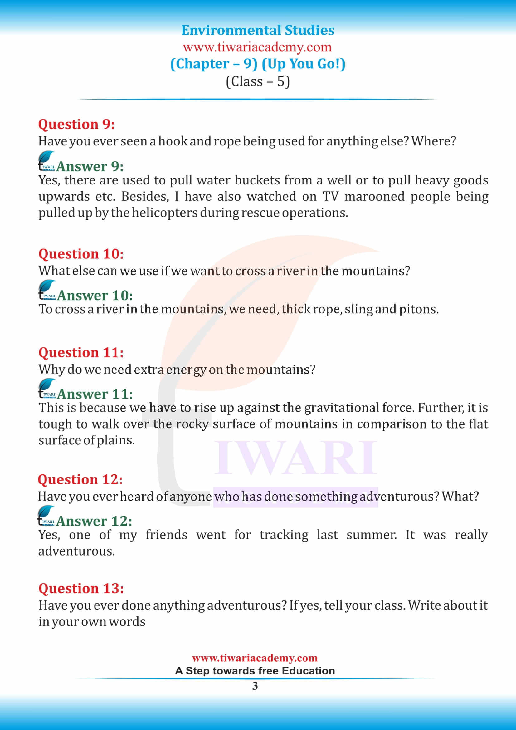NCERT Solutions for Class 5 EVS Chapter 9