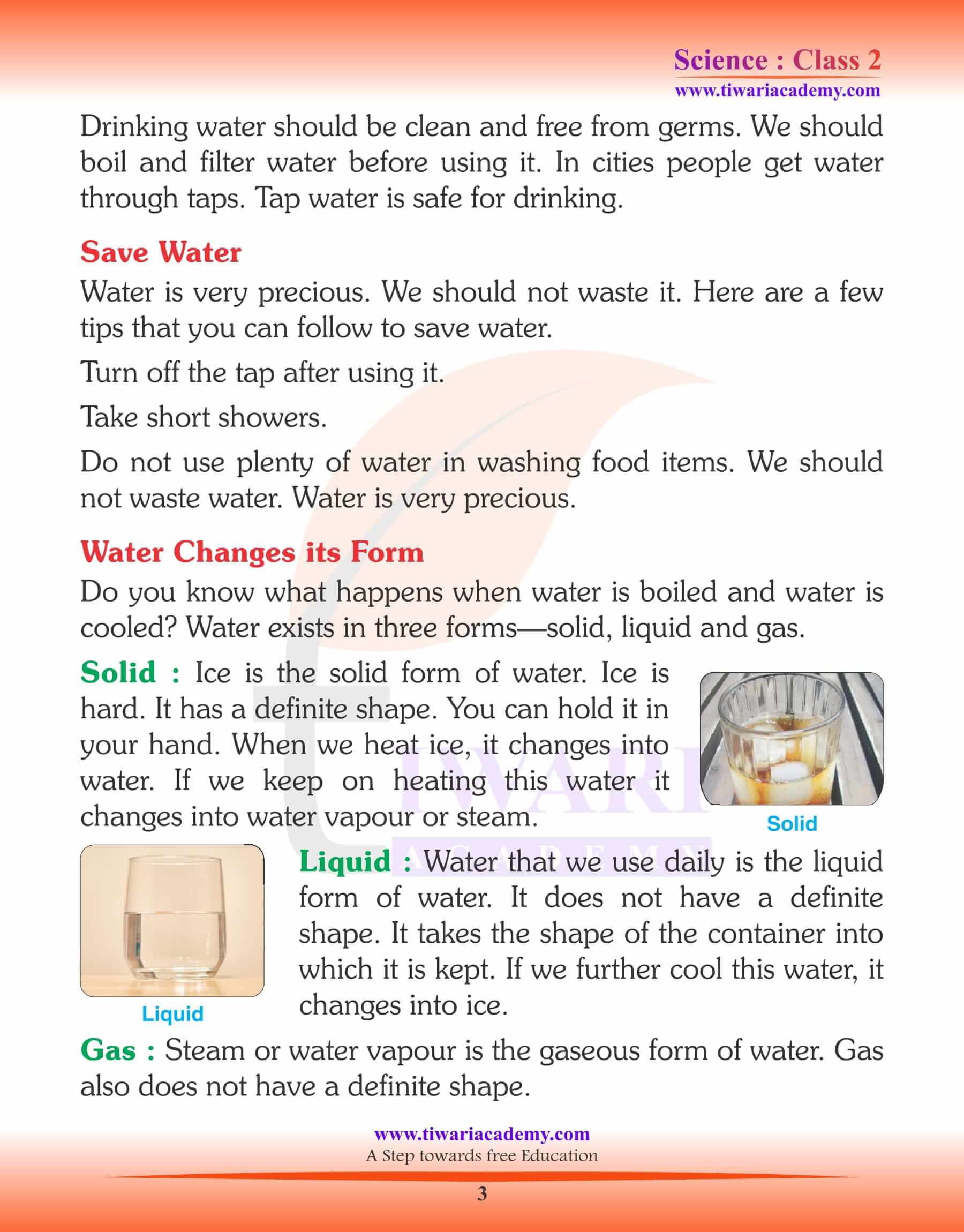 Class 2 Science Chapter 10 Water
