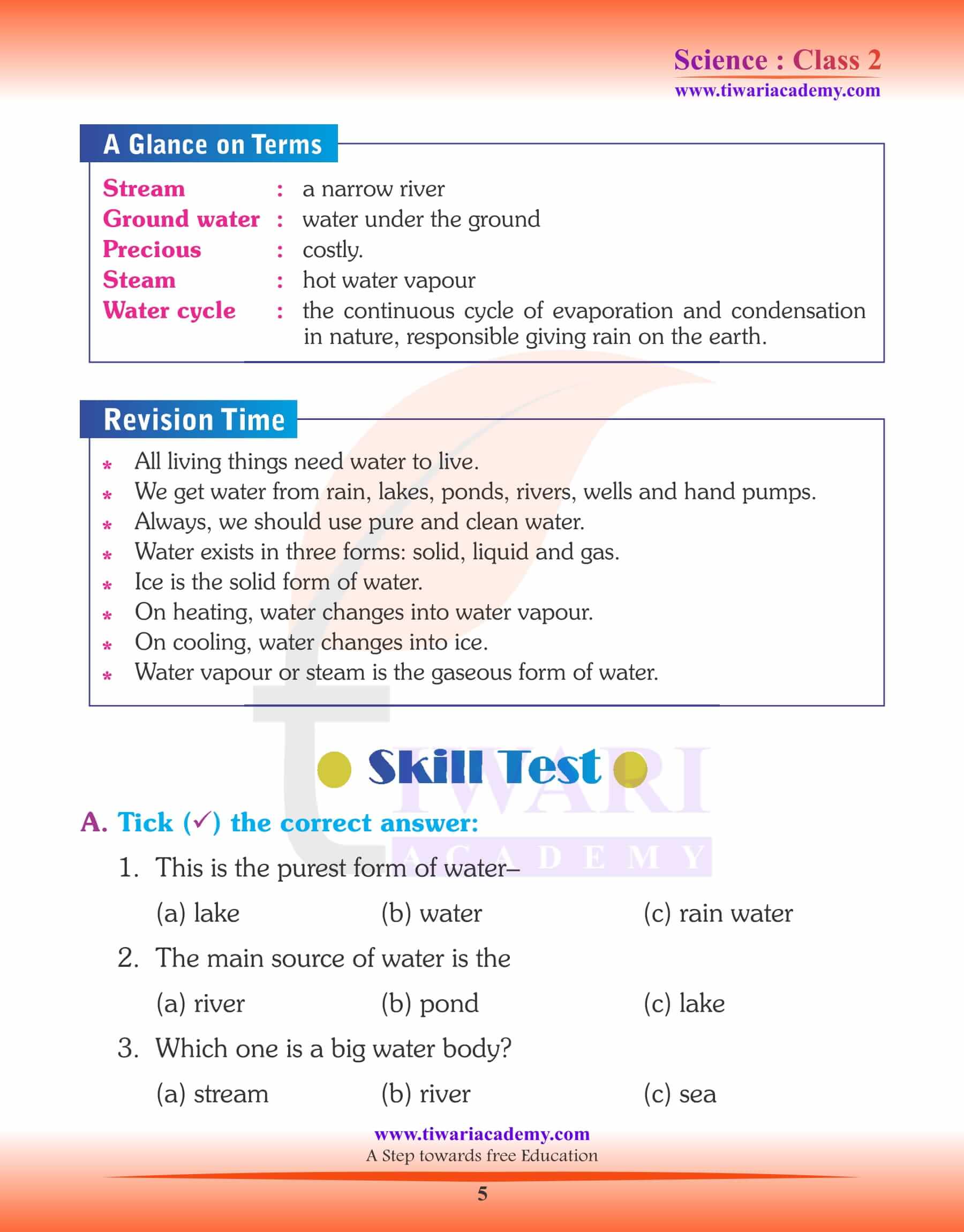 Class 2 Science Chapter 10 Assignments