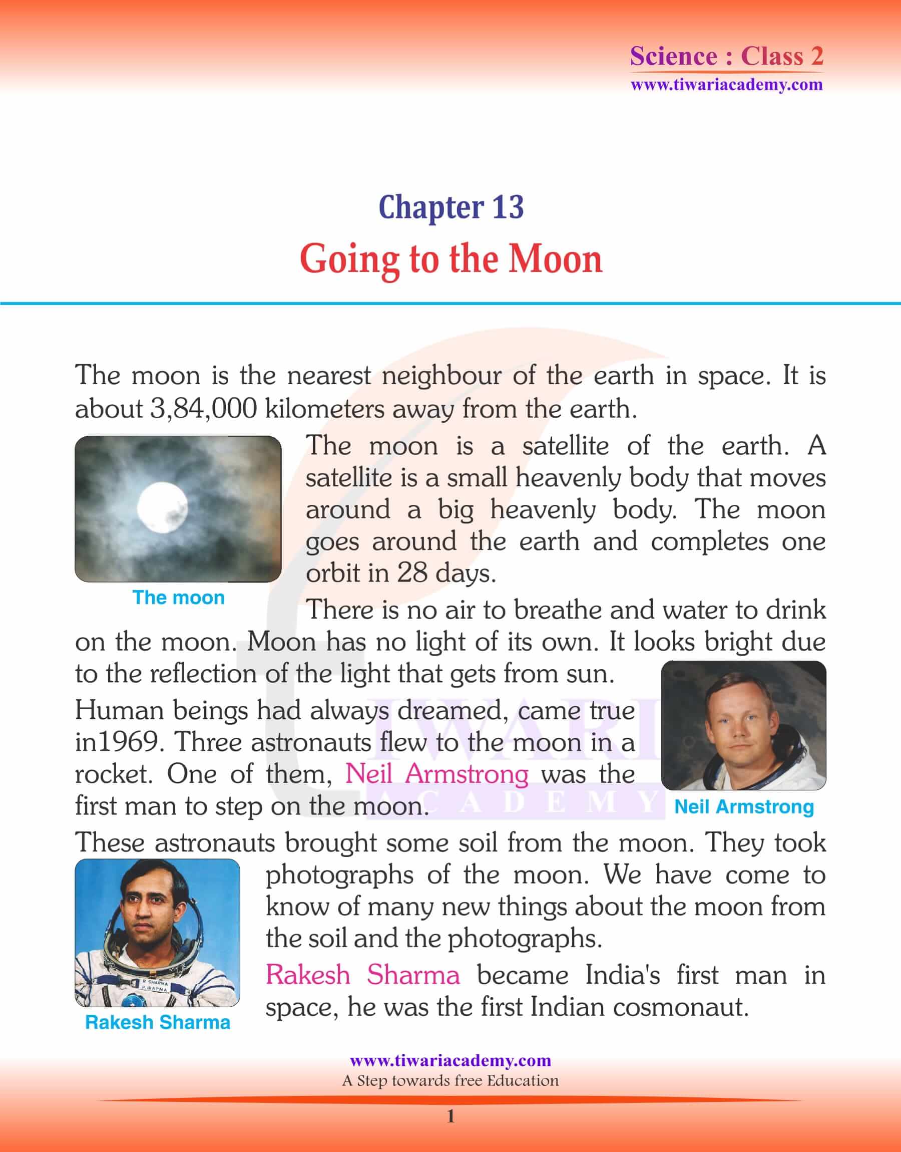NCERT Solutions for Class 2 Science Chapter 13 Going to the Moon