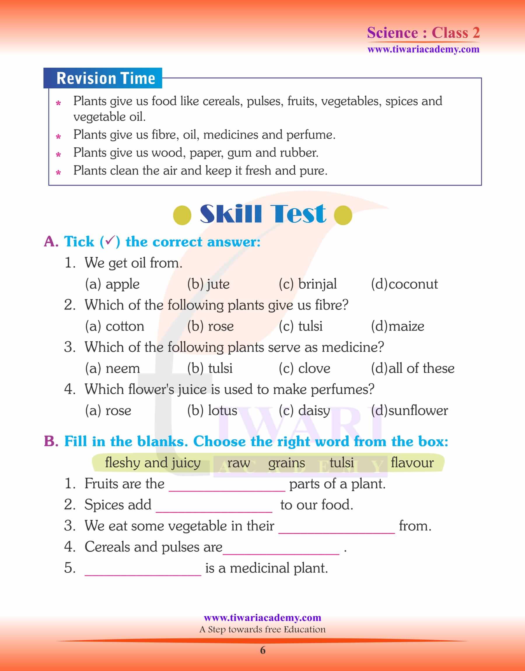 NCERT Solutions for Class 2 Science Chapter 2 Question answers