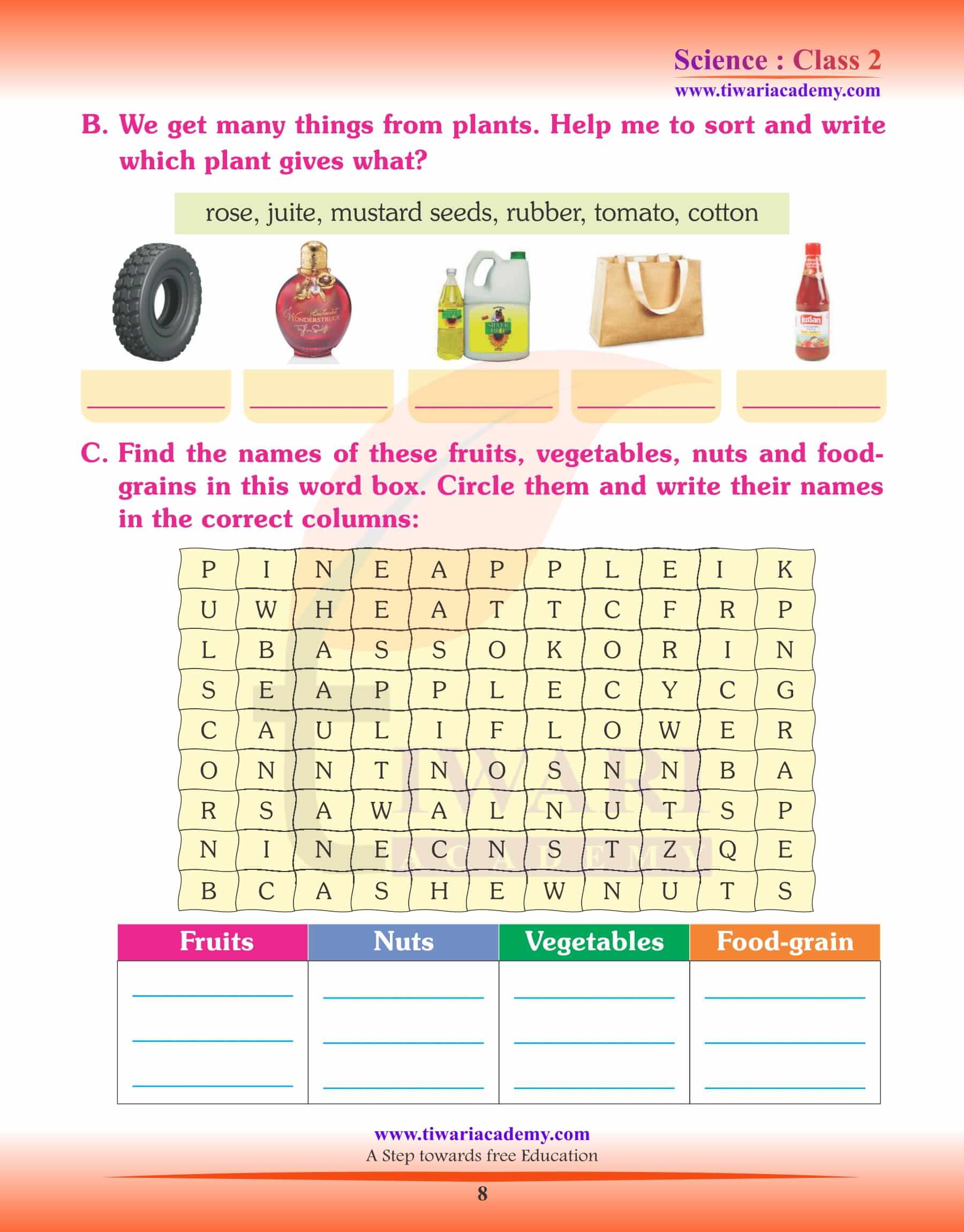 NCERT Solutions for Class 2 Science Chapter 2 Activity