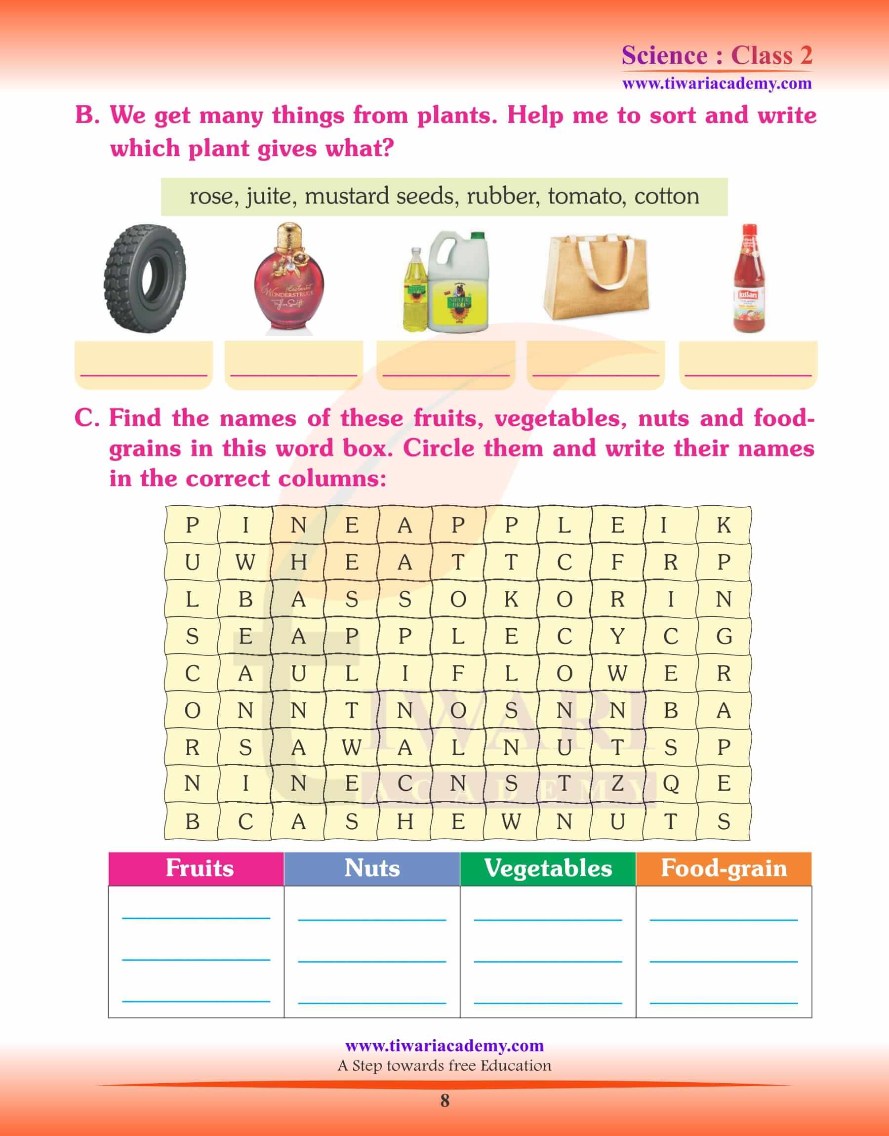 NCERT Solutions for Class 2 Science Chapter 2 Activity