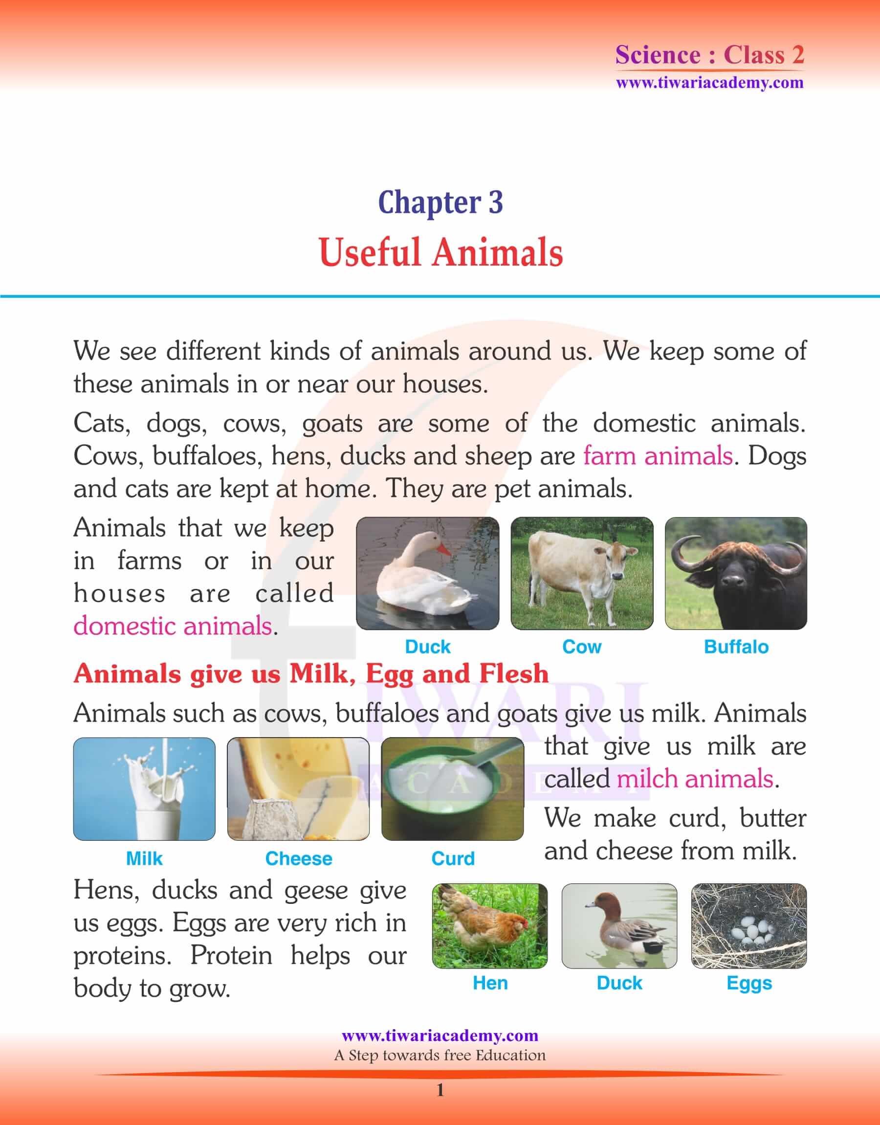 NCERT Solutions for Class 2 Science Chapter 3 Useful Animals