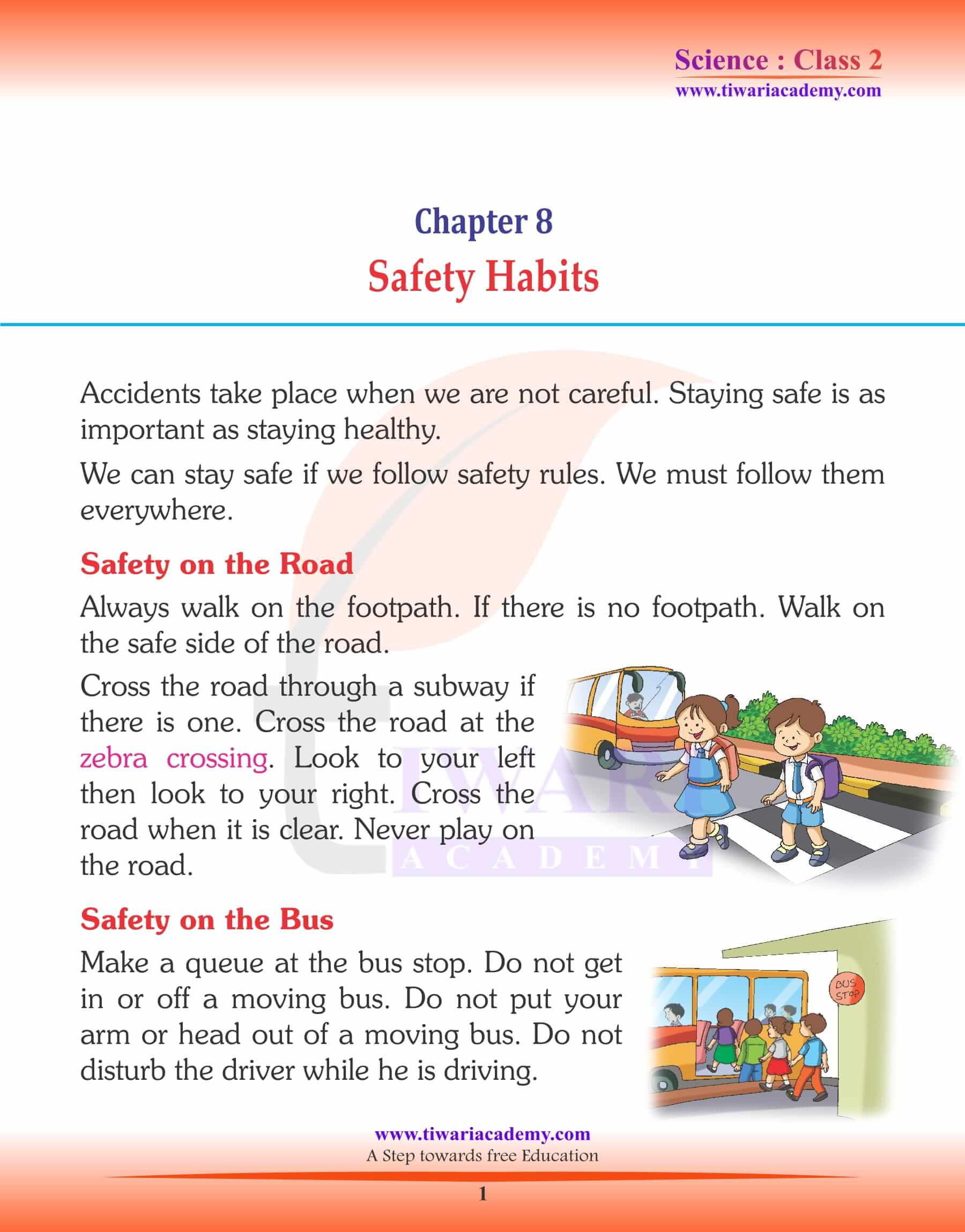 NCERT Solutions for Class 2 Science Chapter 8 Safety Habits