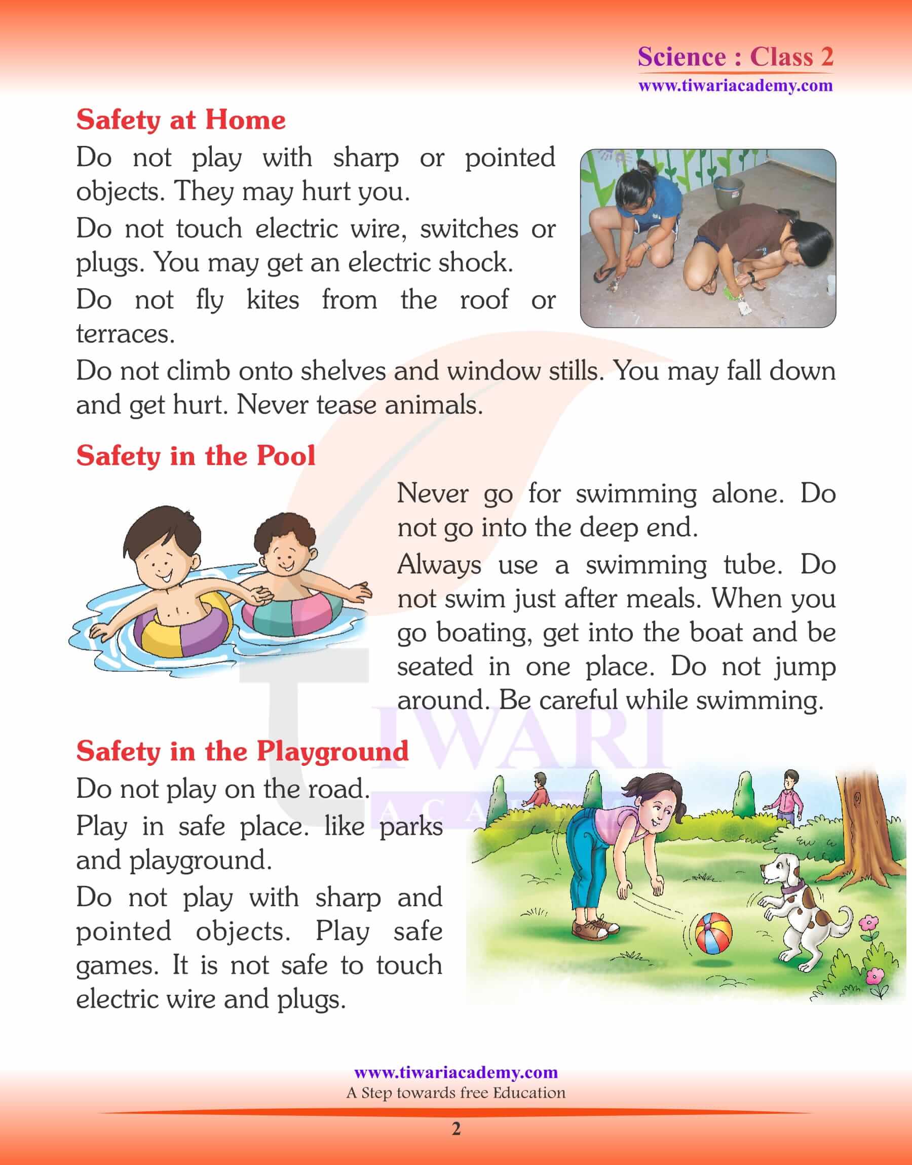 Study Material for Class 2 Science Chapter 8 Safety Habits