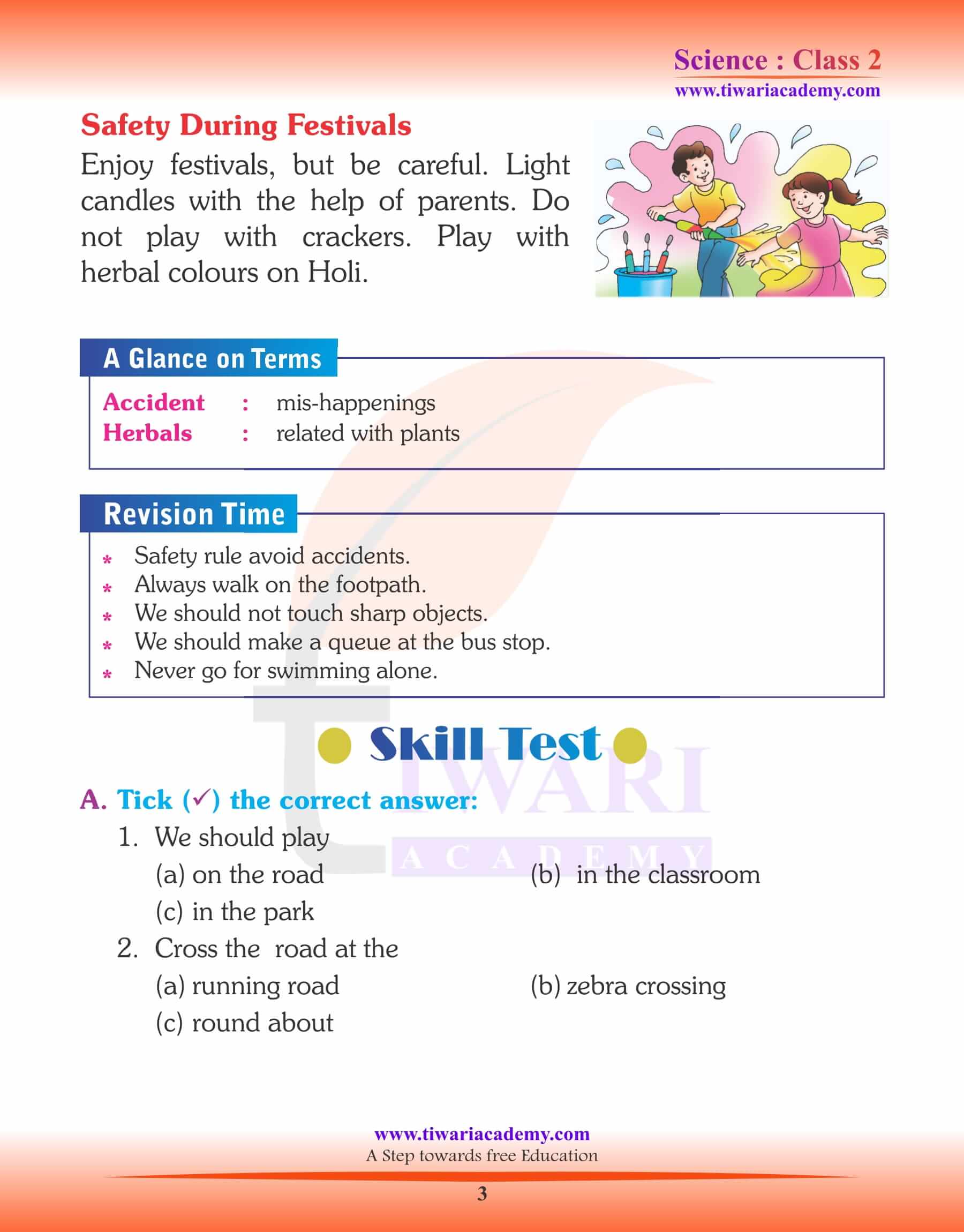 Class 2 Science Chapter 8 Safety Habits