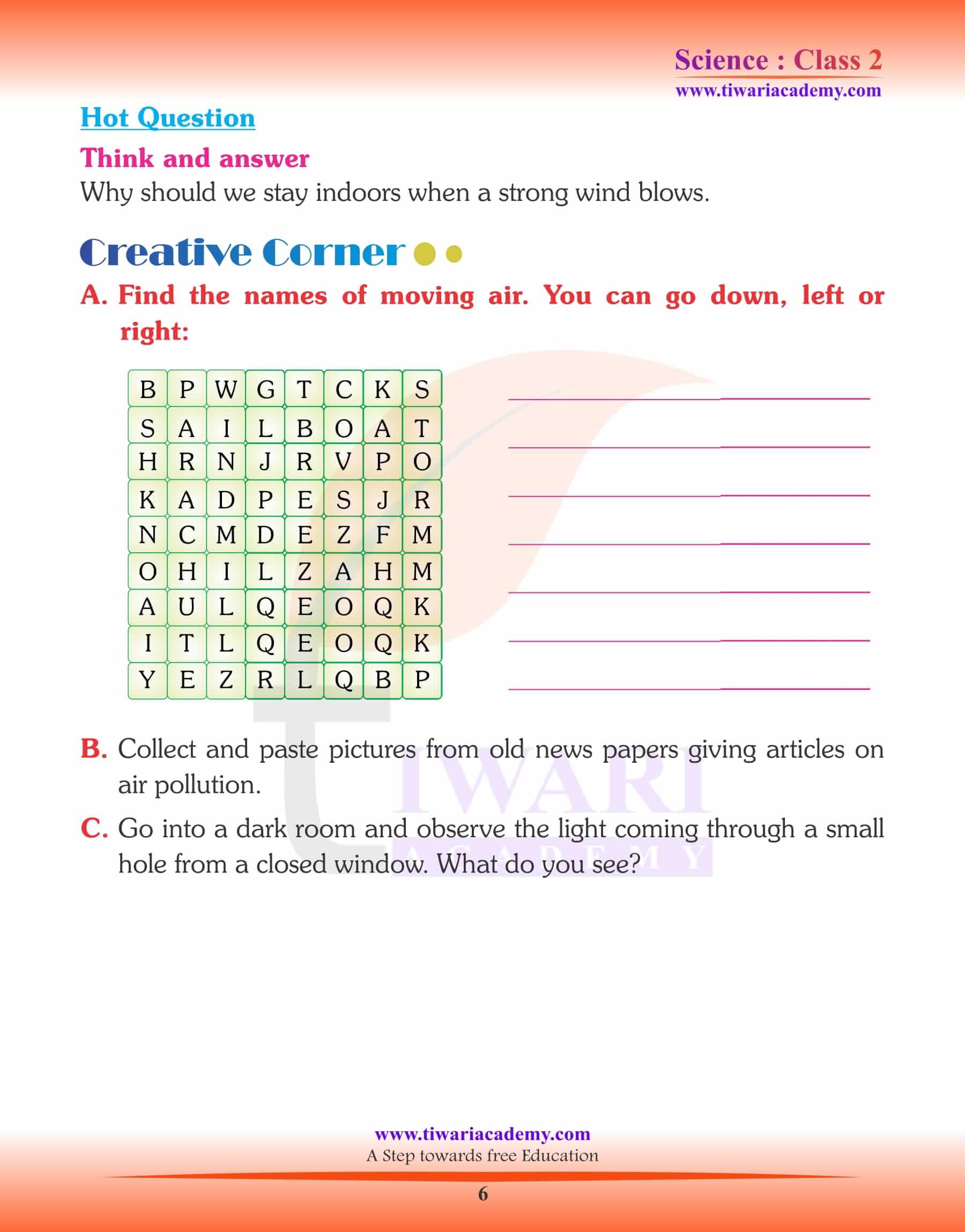 NCERT Solutions for Class 2 Science Chapter 9 Question answers