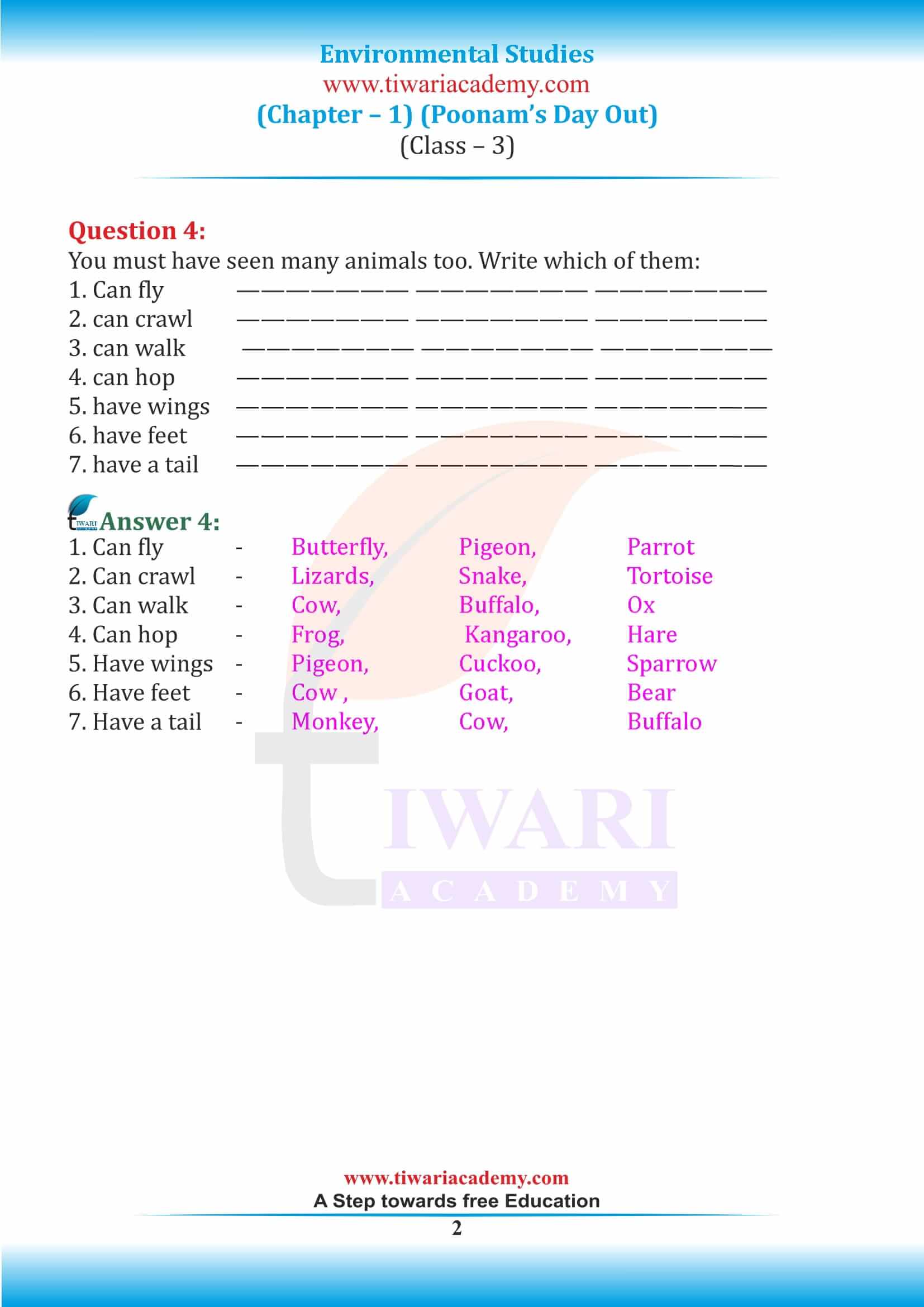 Class 3 EVS Chapter 1 Answers