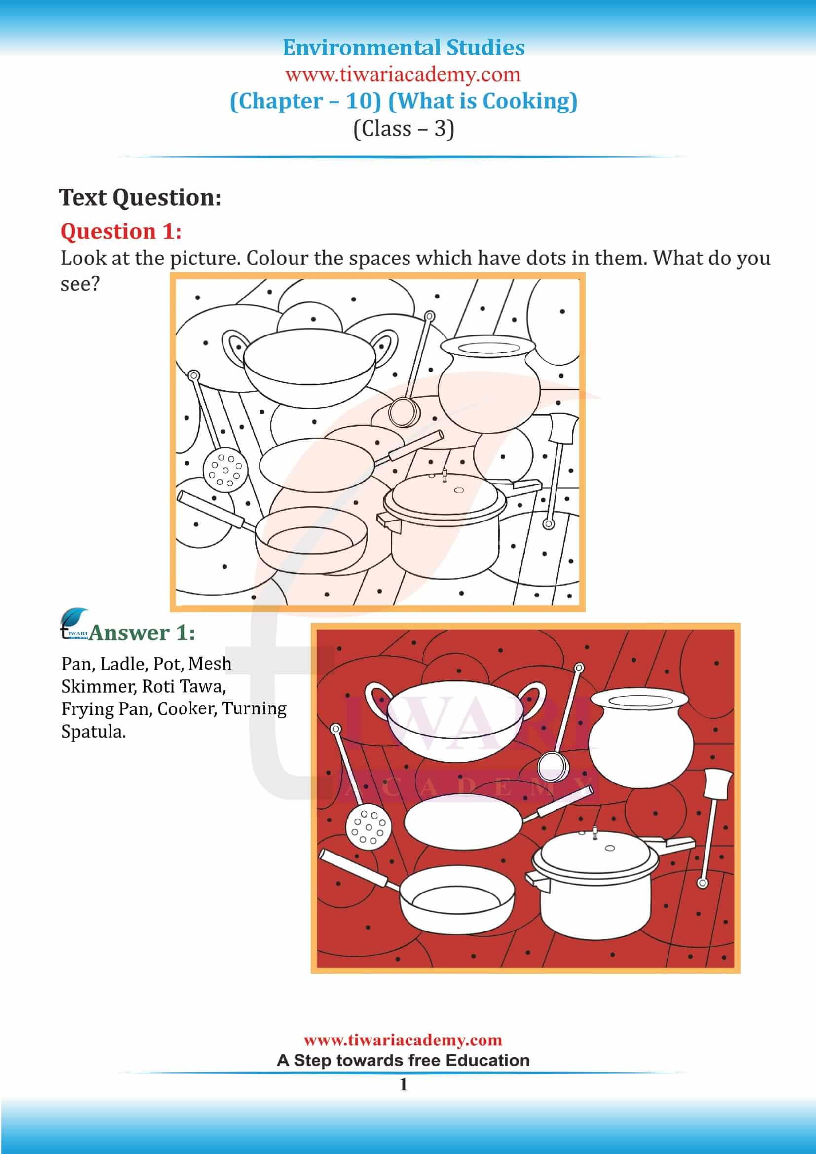 NCERT Solutions for Class 3 EVS Chapter 10 What is Cooking