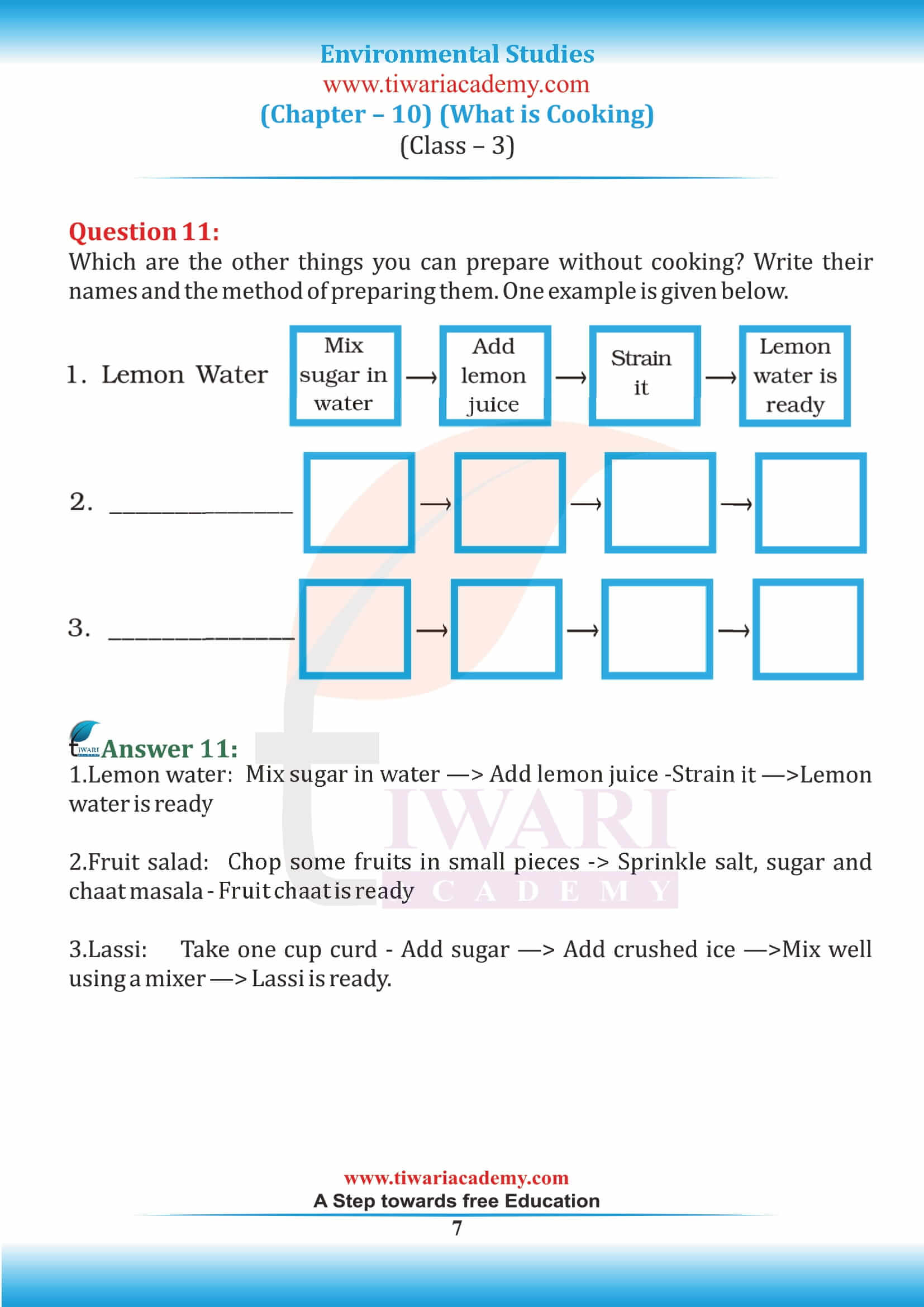 Class 3 EVS Chapter 10 all answers guide