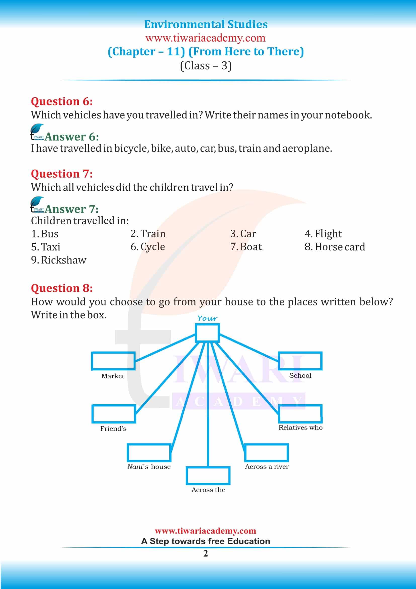 NCERT Solutions for Class 3 EVS Chapter 11