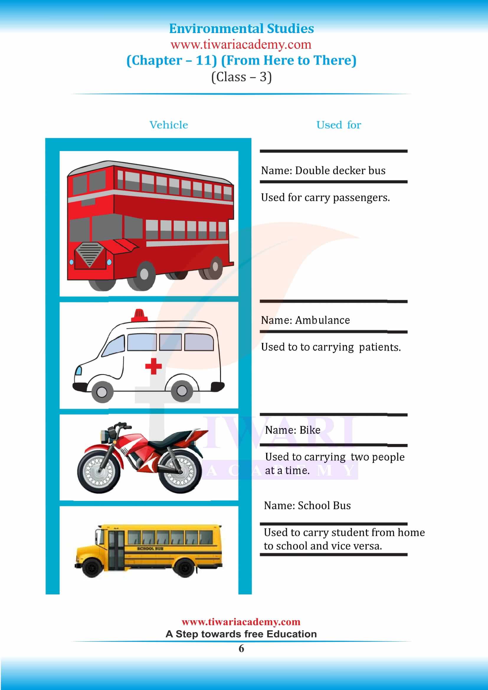 NCERT Solutions for Class 3 EVS Chapter 11 free download