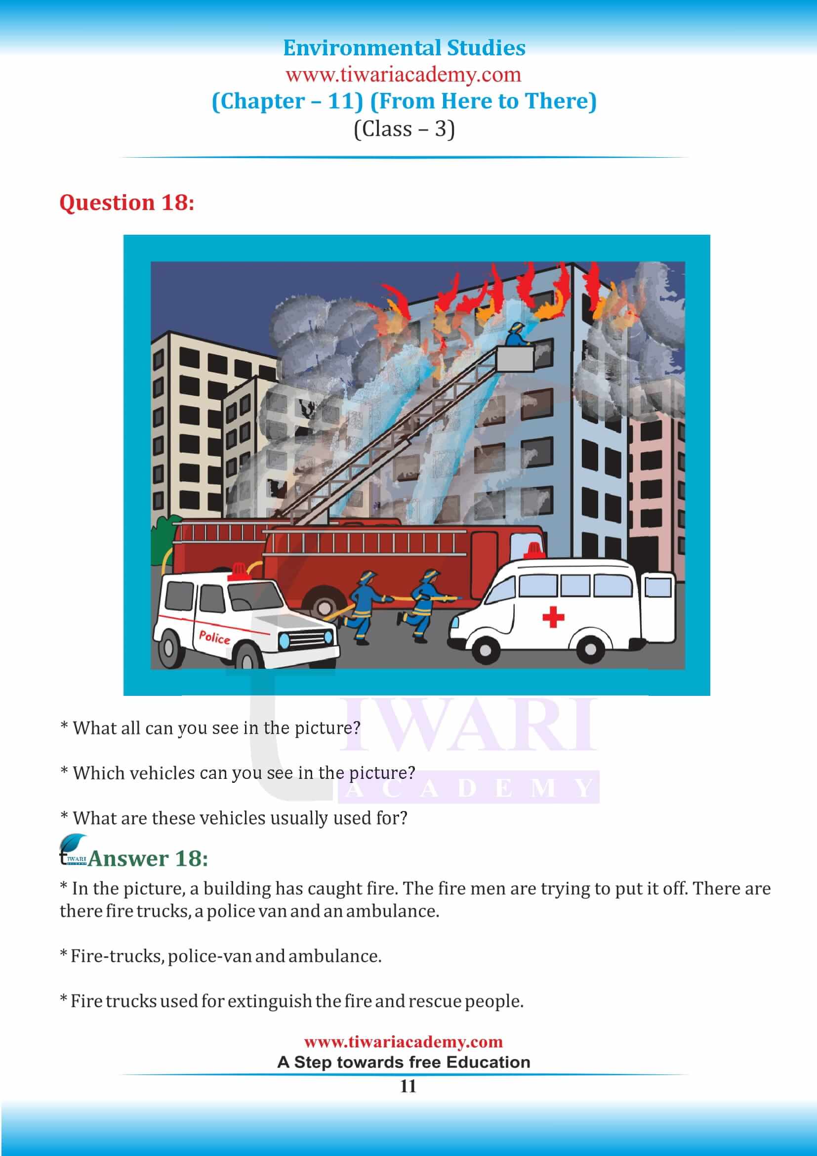 Class 3 EVS Chapter 11 solution of ncert questions