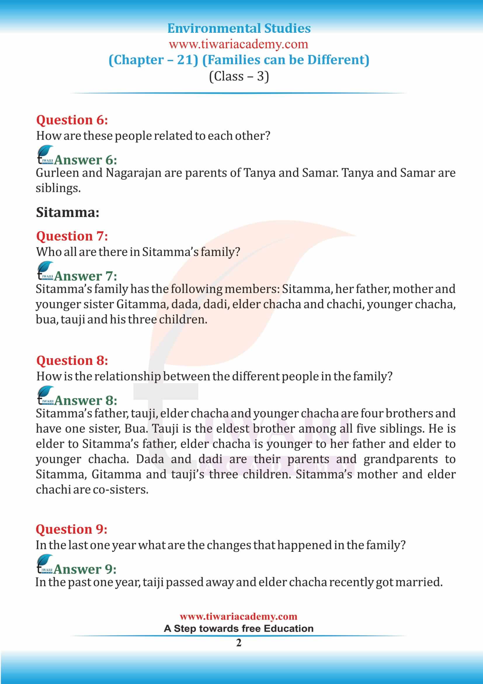 NCERT Solutions for Class 3 EVS Chapter 21
