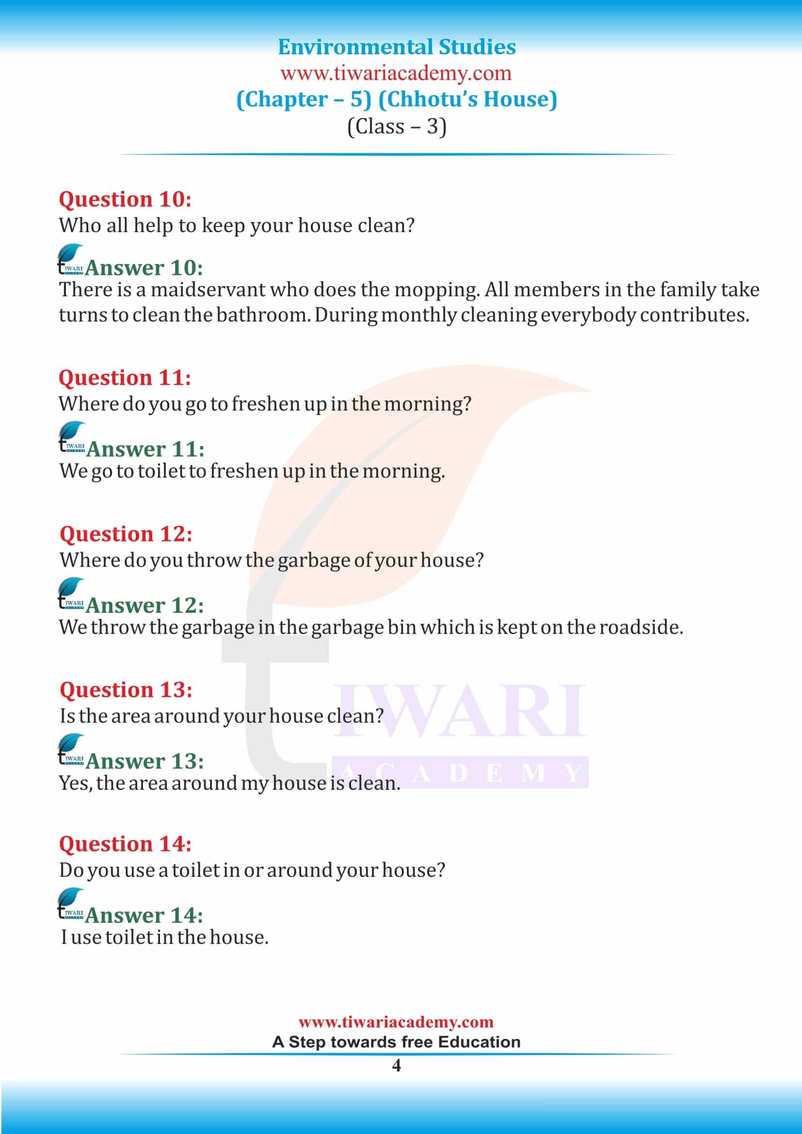 Class 3 EVS Chapter 5 Answers