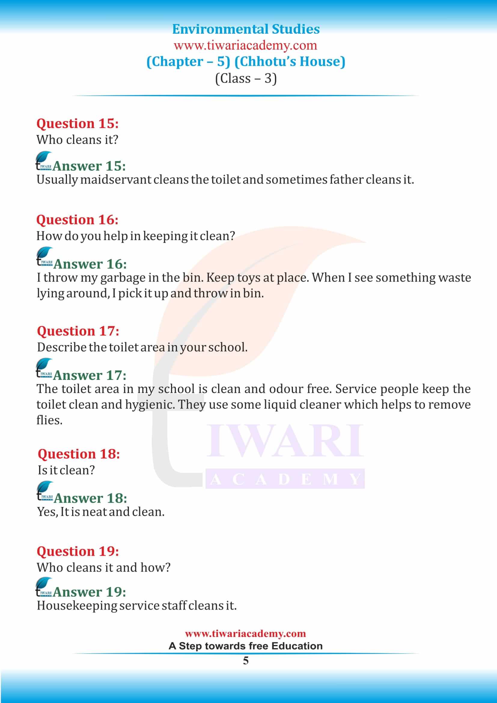 Class 3 EVS Chapter 5 Solutions