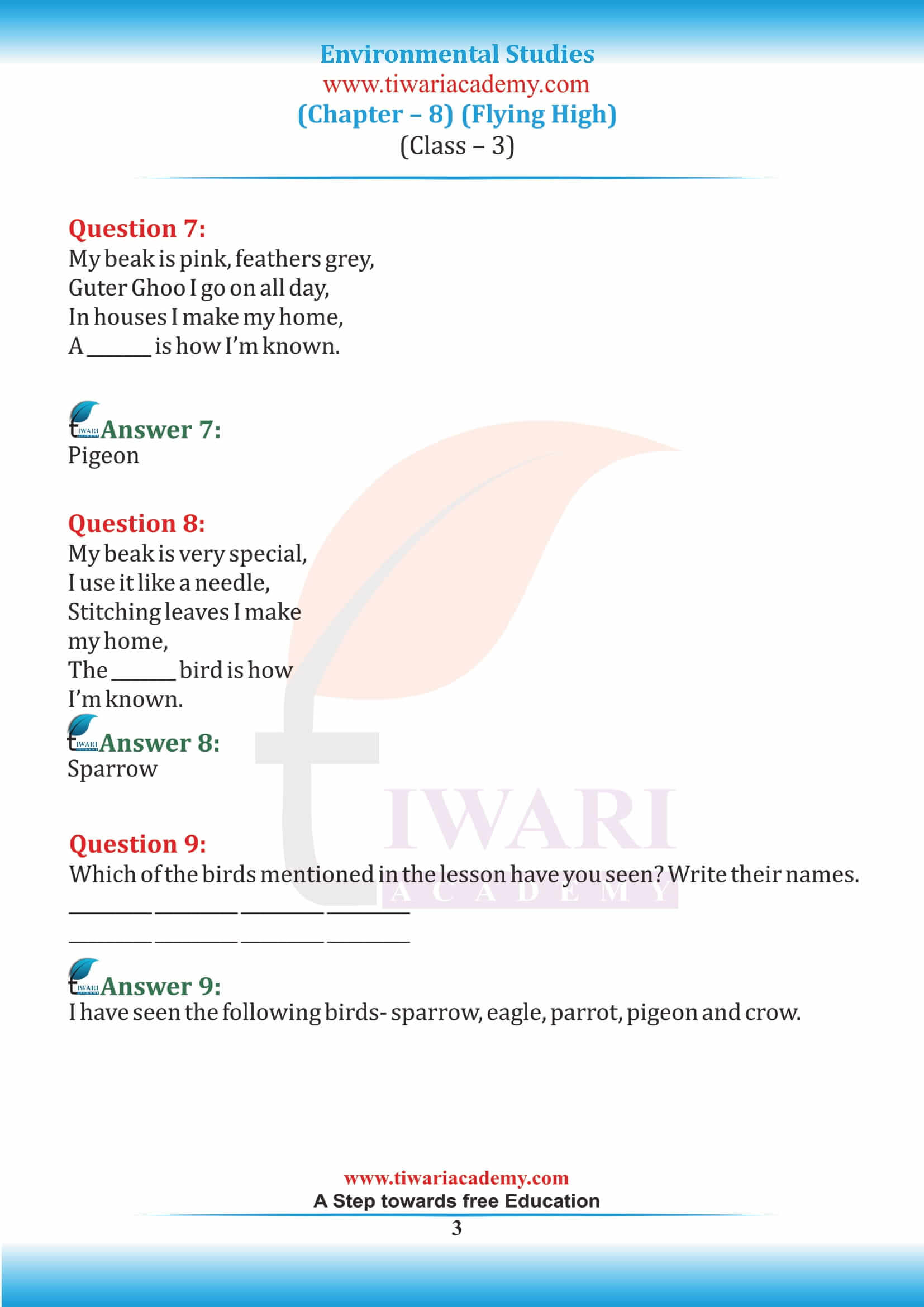 Class 3 EVS Chapter 8