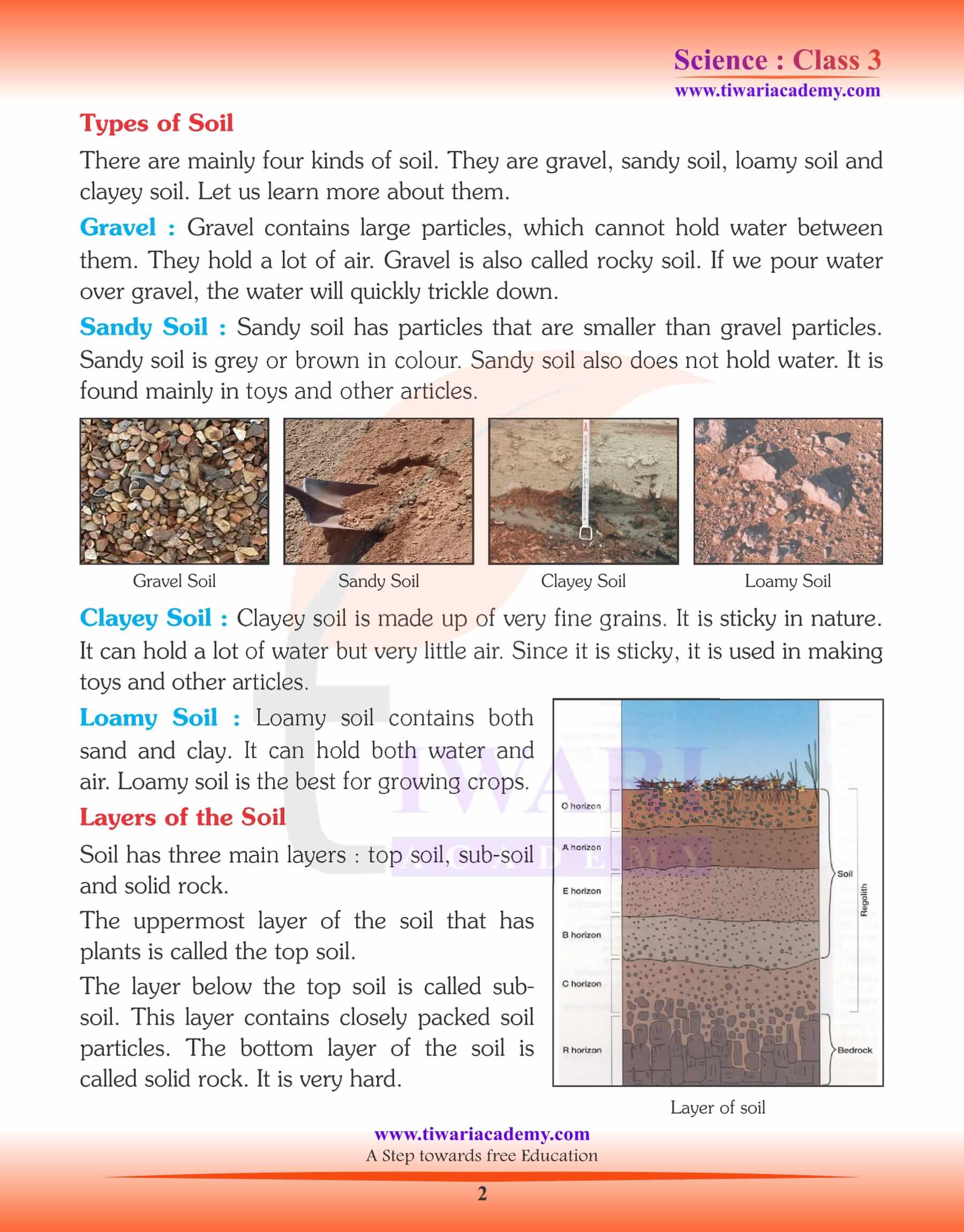 Class 3 Science Chapter 10 Soil