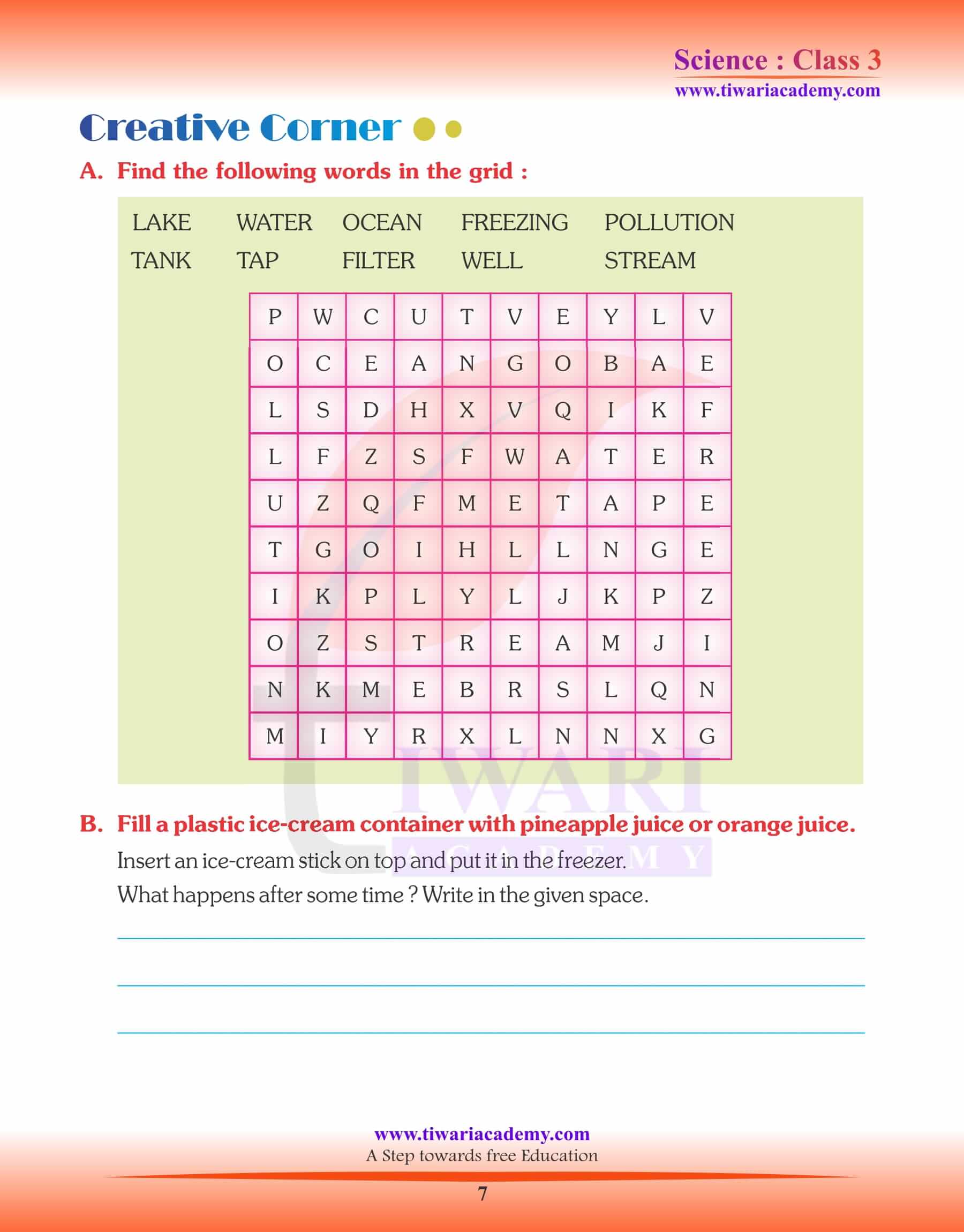 Class 3 Science Chapter 12 worksheets