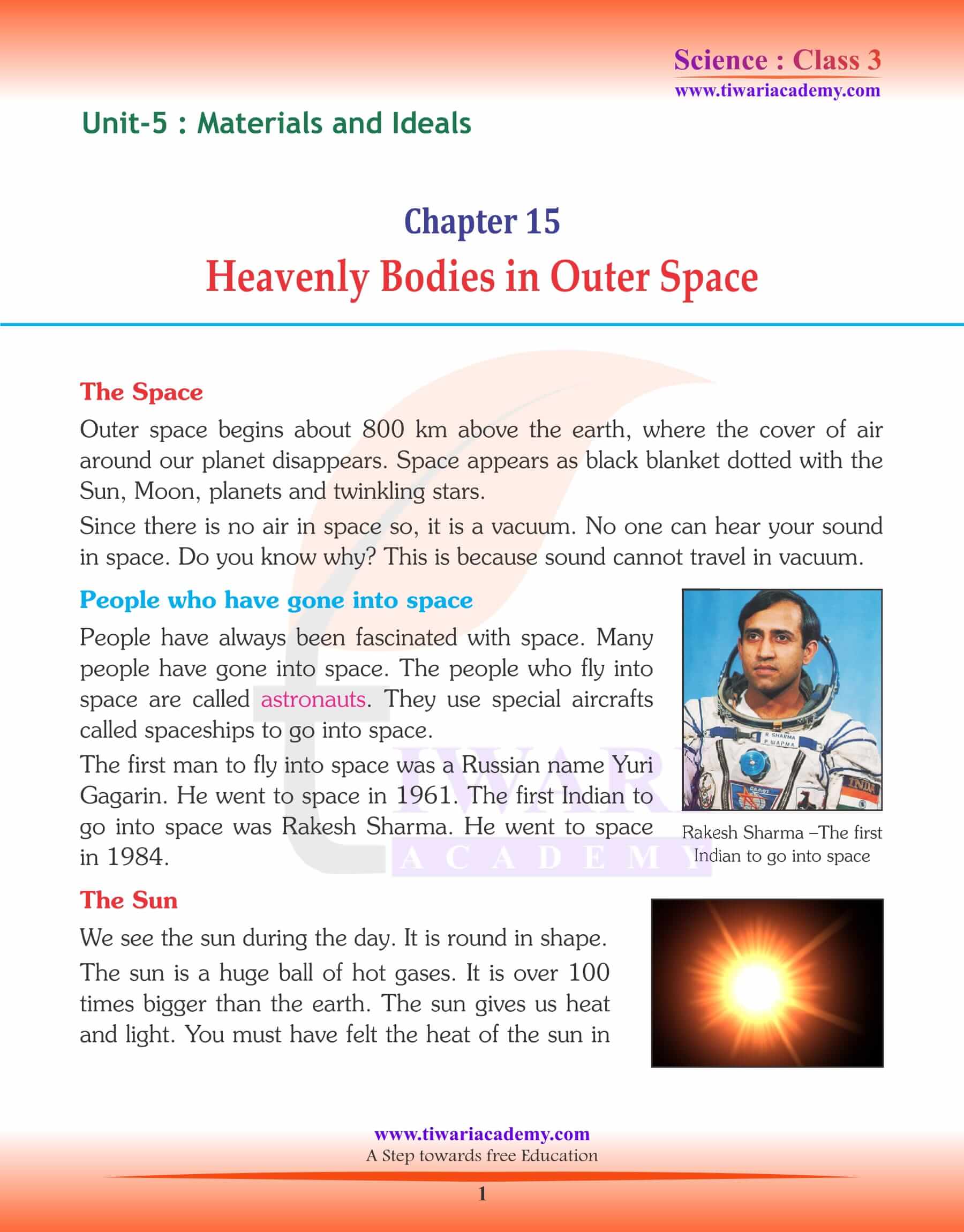 NCERT Solutions for Class 3 Science Chapter 15