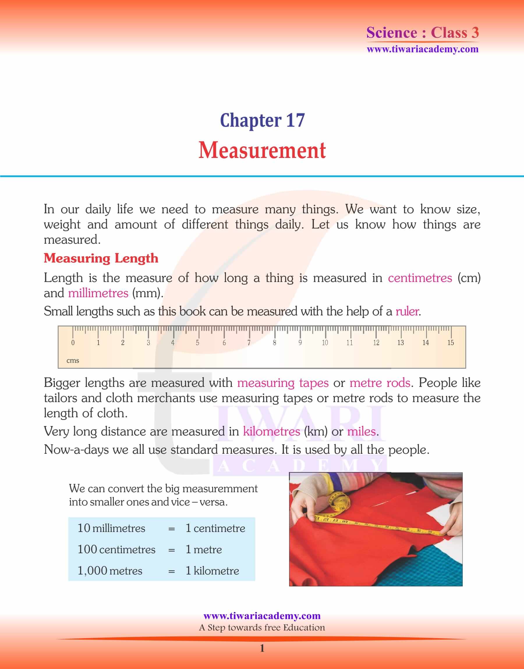 NCERT Solutions for Class 3 Science Chapter 17