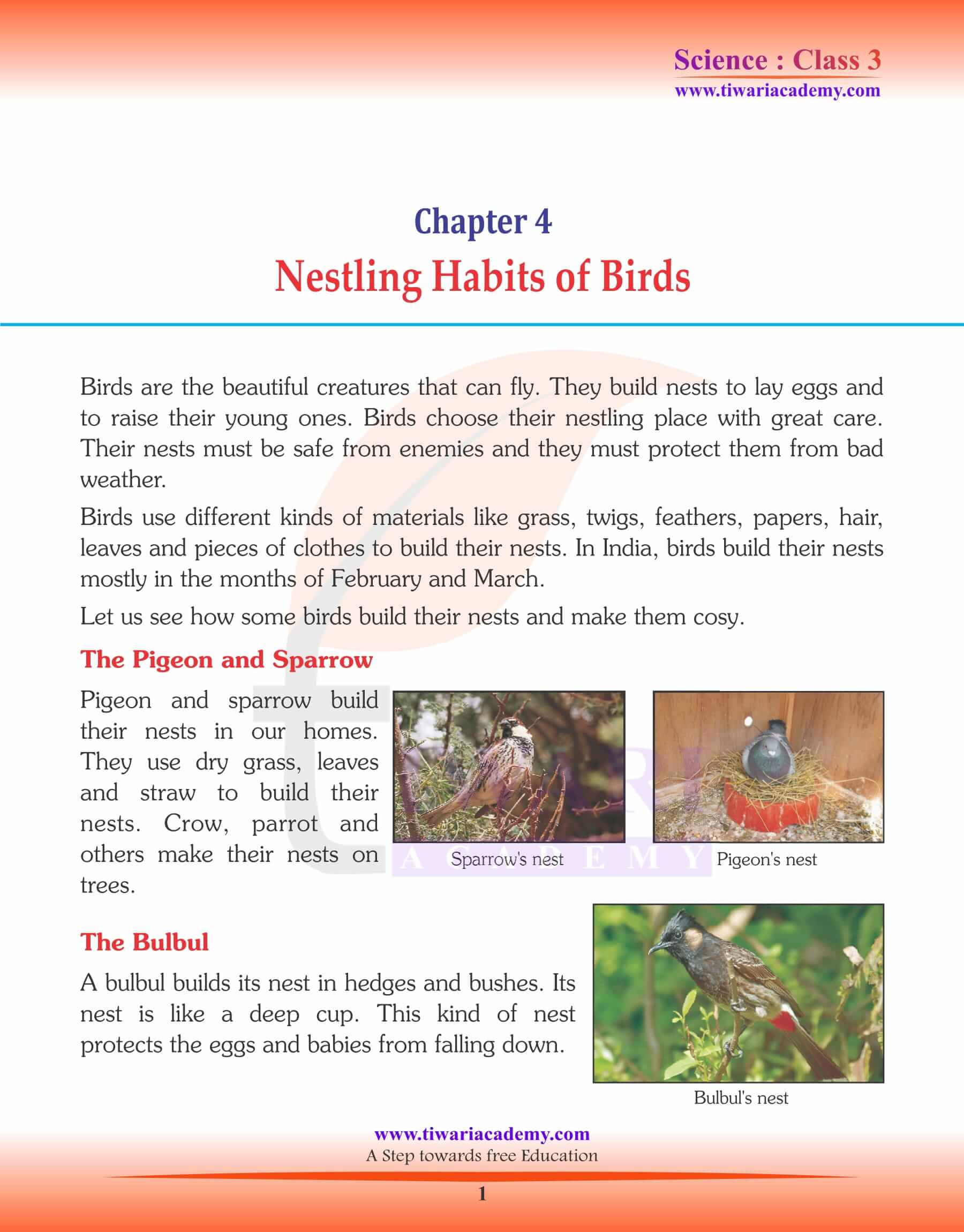 NCERT Solutions for Class 3 Science Chapter 4