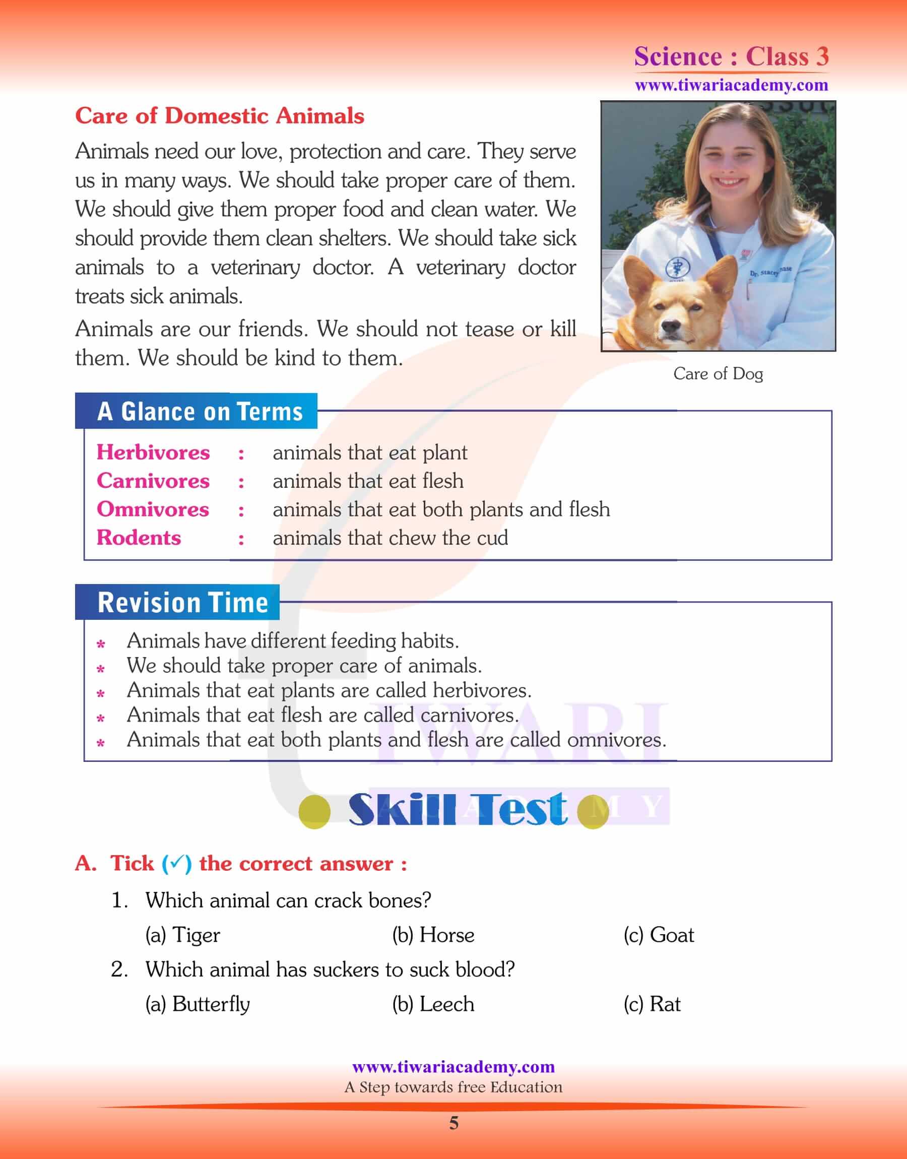 Solutions for Class 3 Science Chapter 5 Animals Food Feeding Habits.