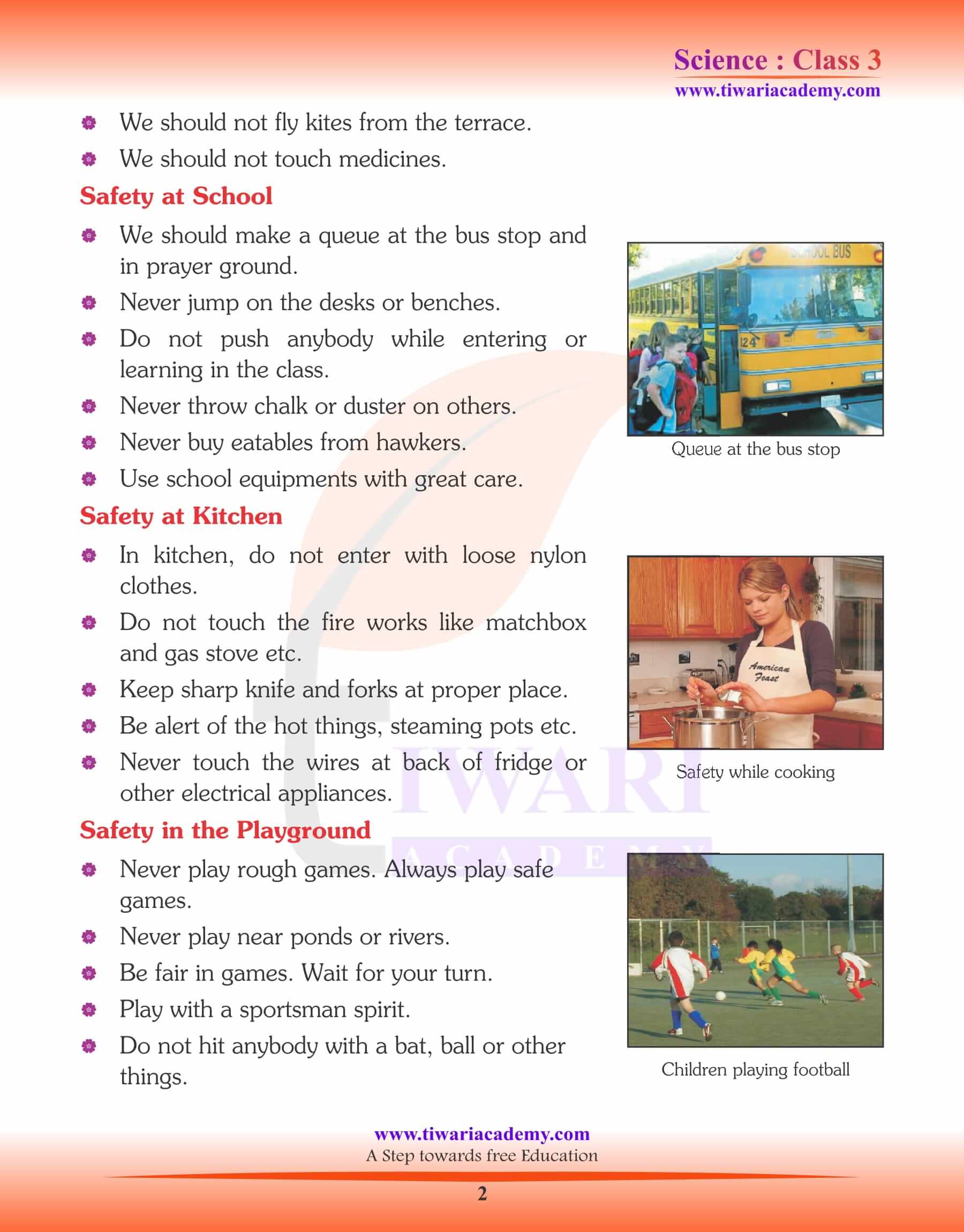 Class 3 Science Chapter 8 Safety Rules and First Aid.