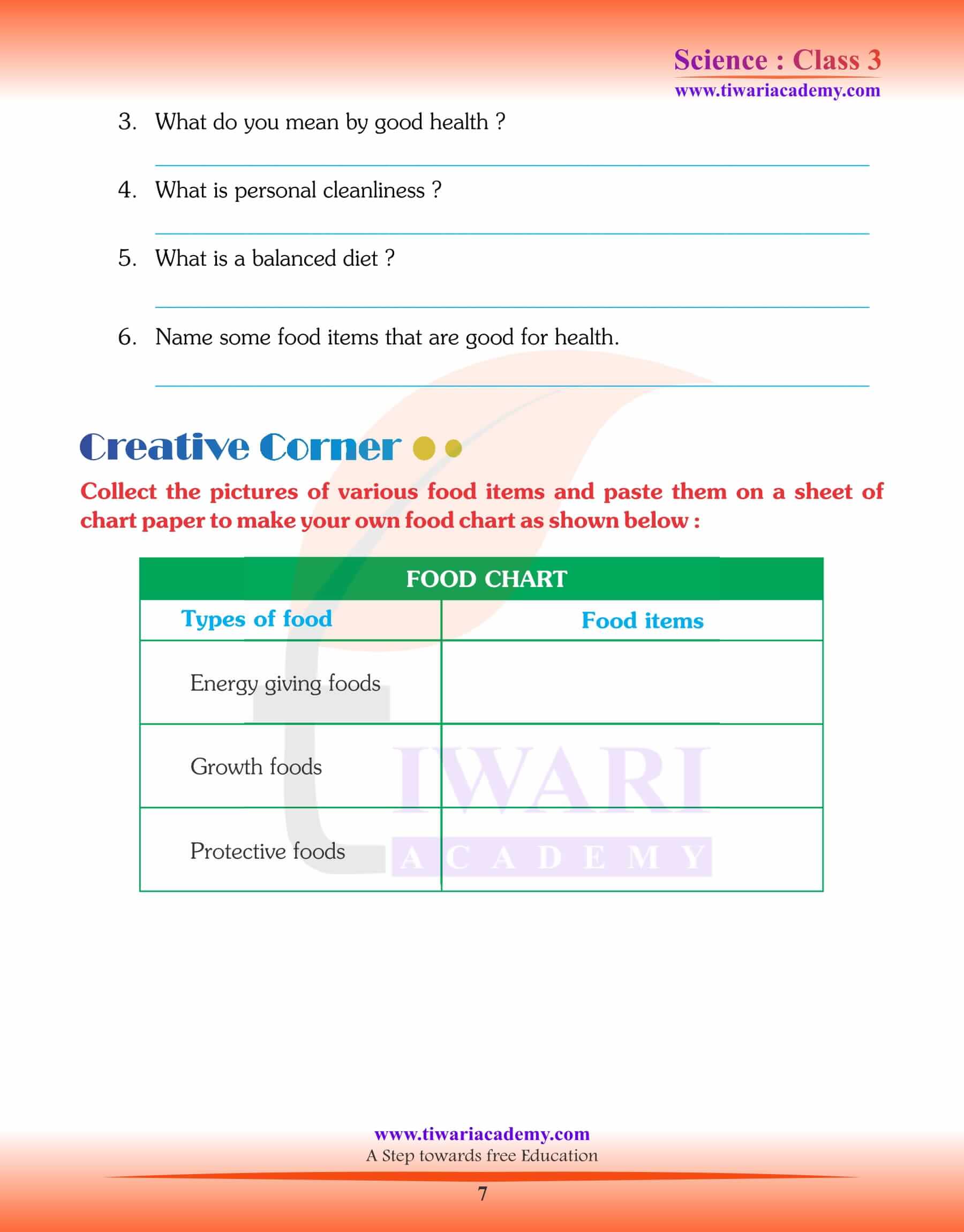 Class 3 Science Chapter 9 practice test