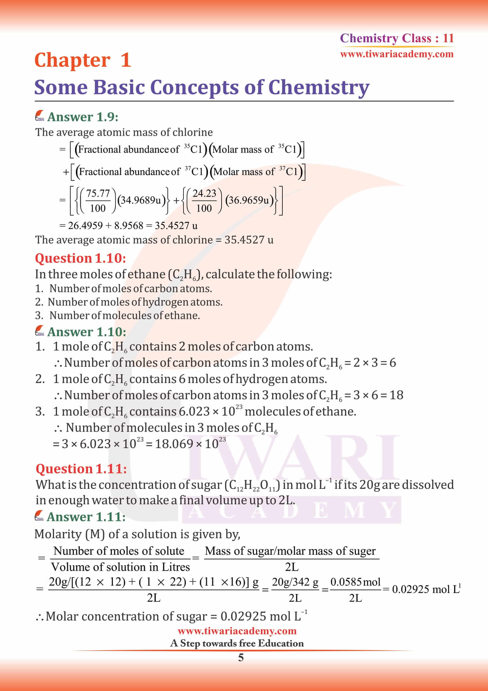 assignment for class 11 chemistry chapter 1