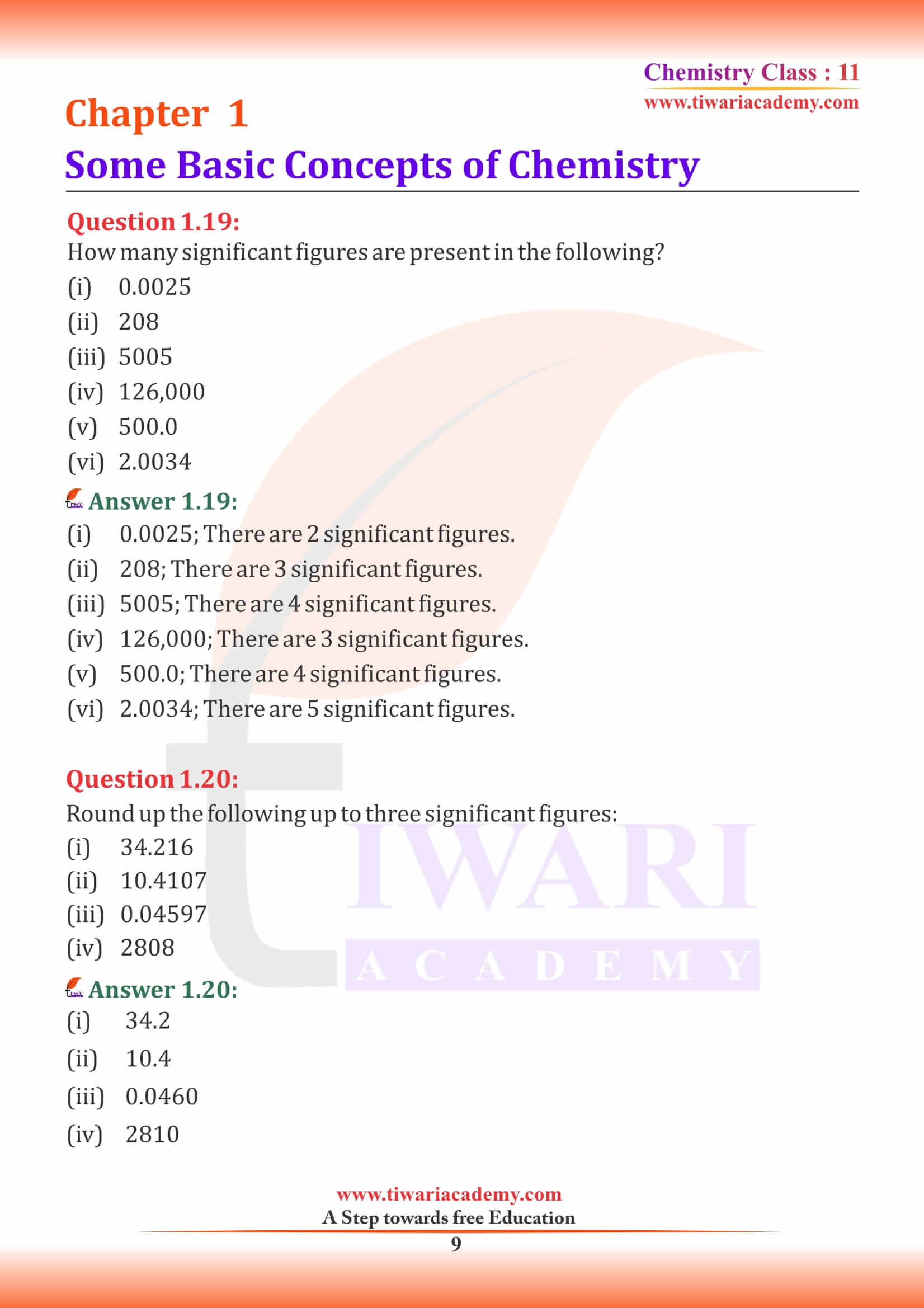 Class 11 Chemistry Chapter 1