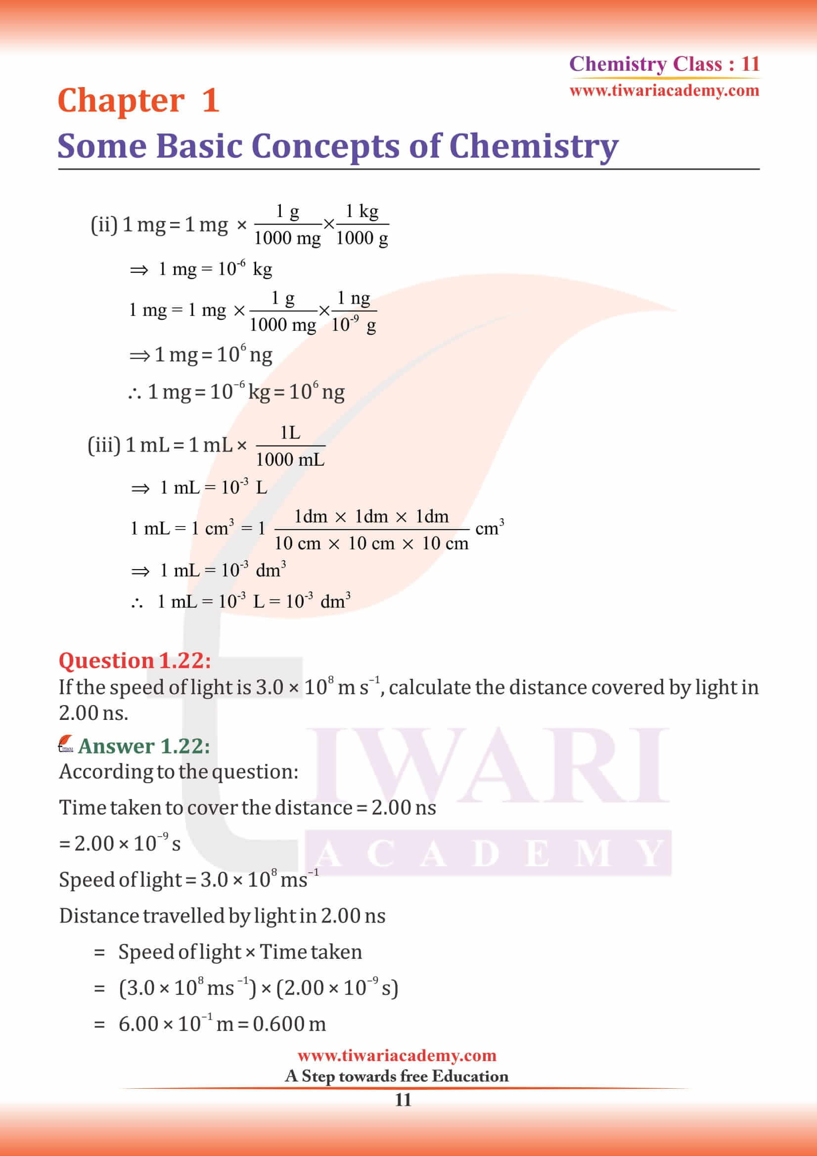Class 11 Chemistry Chapter 1 all question answers