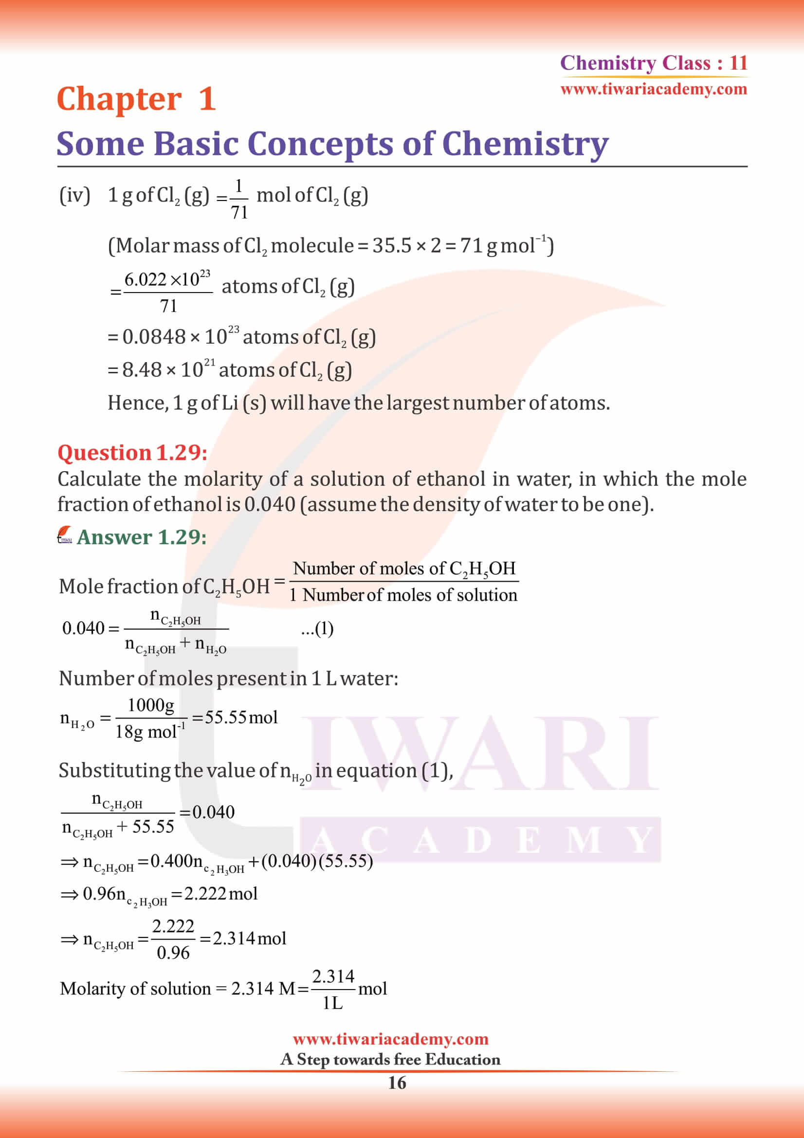 Class 11 Chemistry Chapter 1 PDF solutions