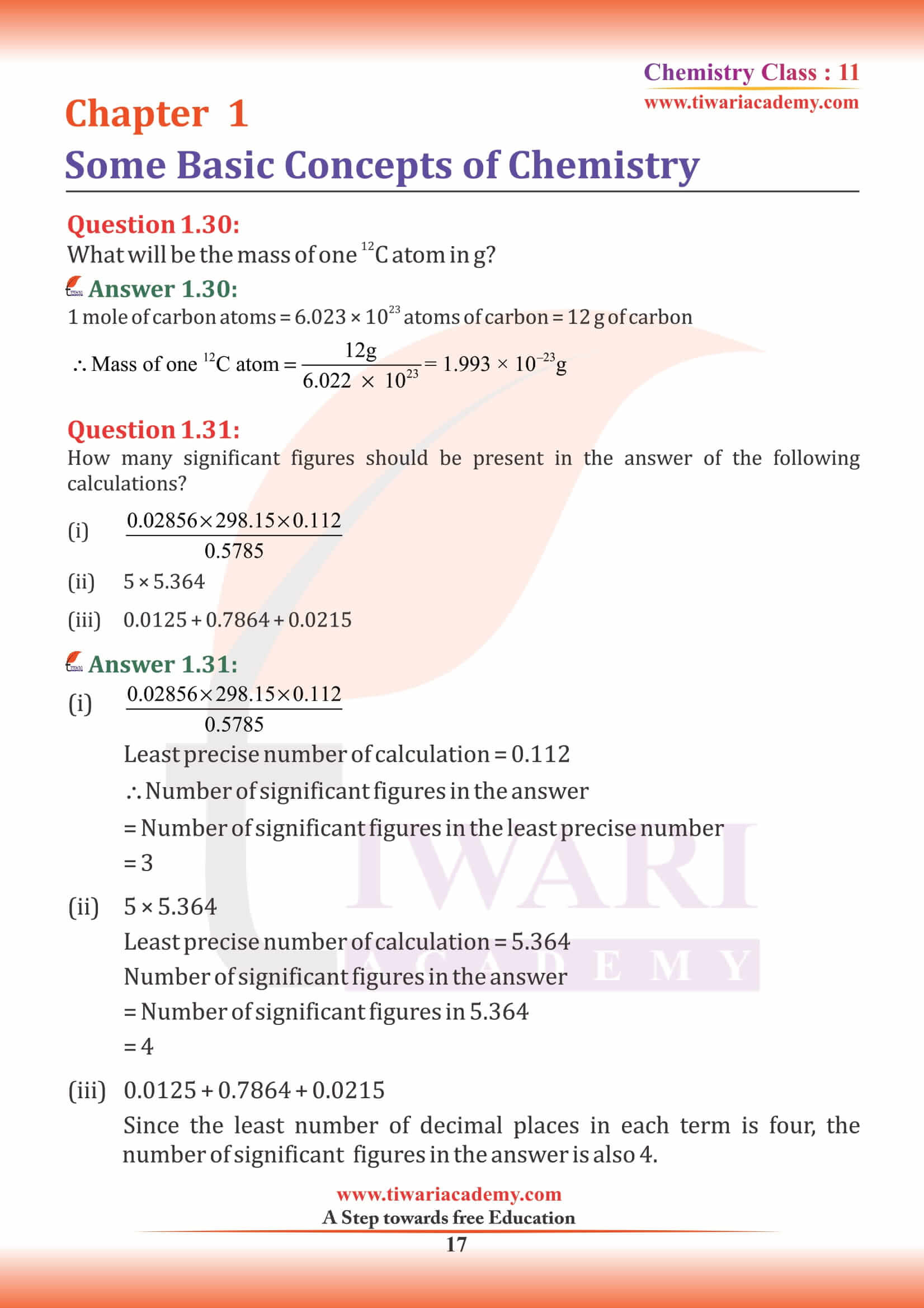 Class 11 Chemistry Chapter 1 for up board students