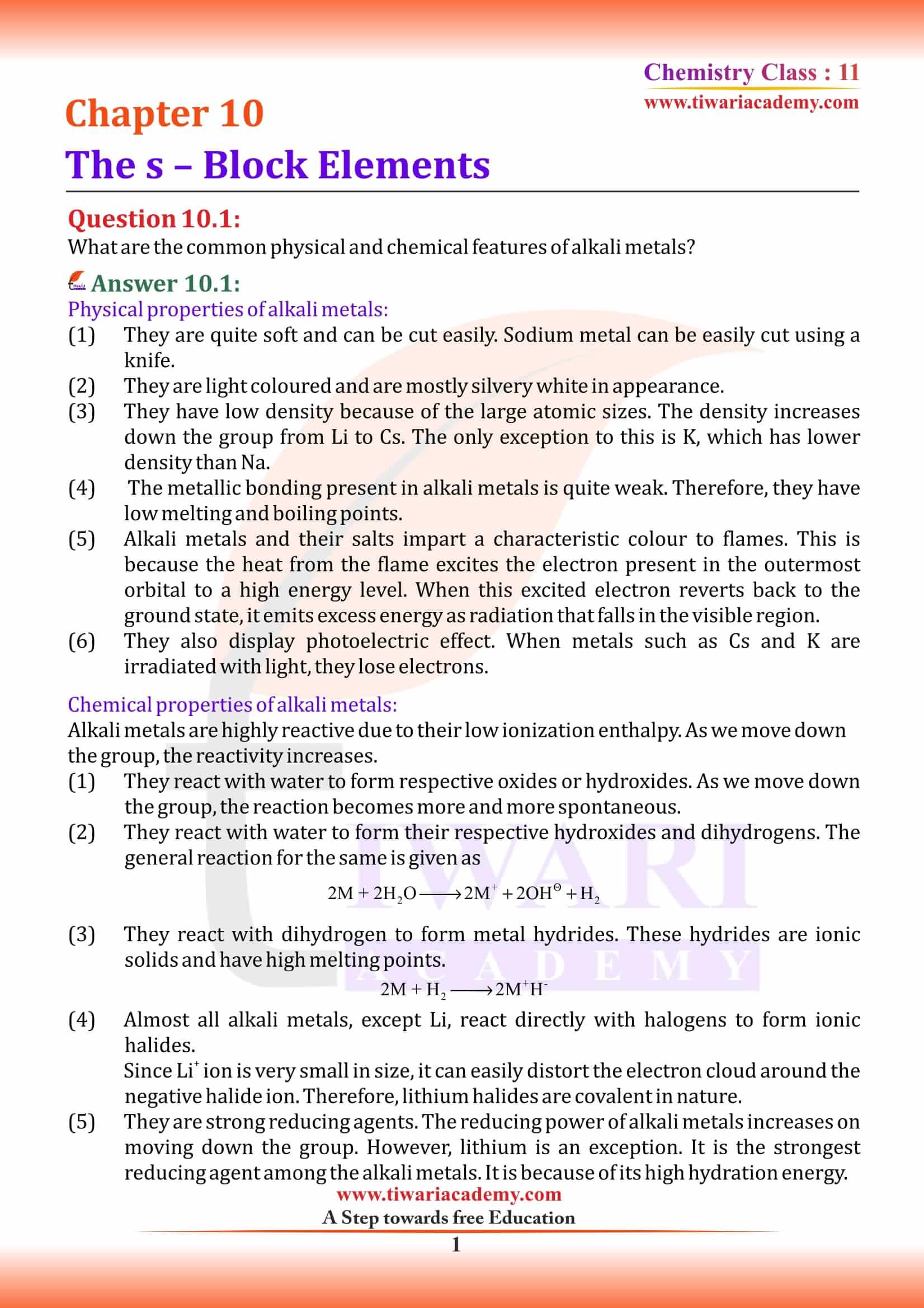 Class 11 Chemistry Chapter 10 MCQ