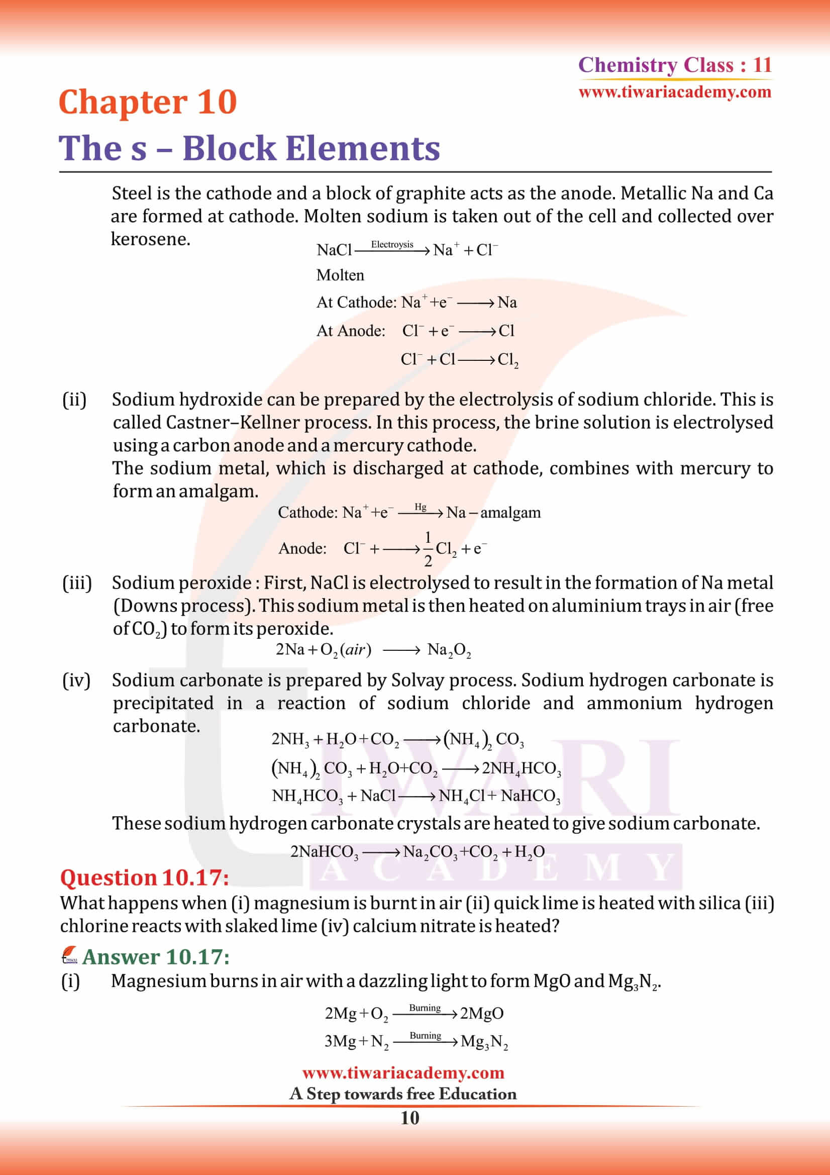 NCERT Solutions for Class 11 Chemistry Chapter 10 in English Medium