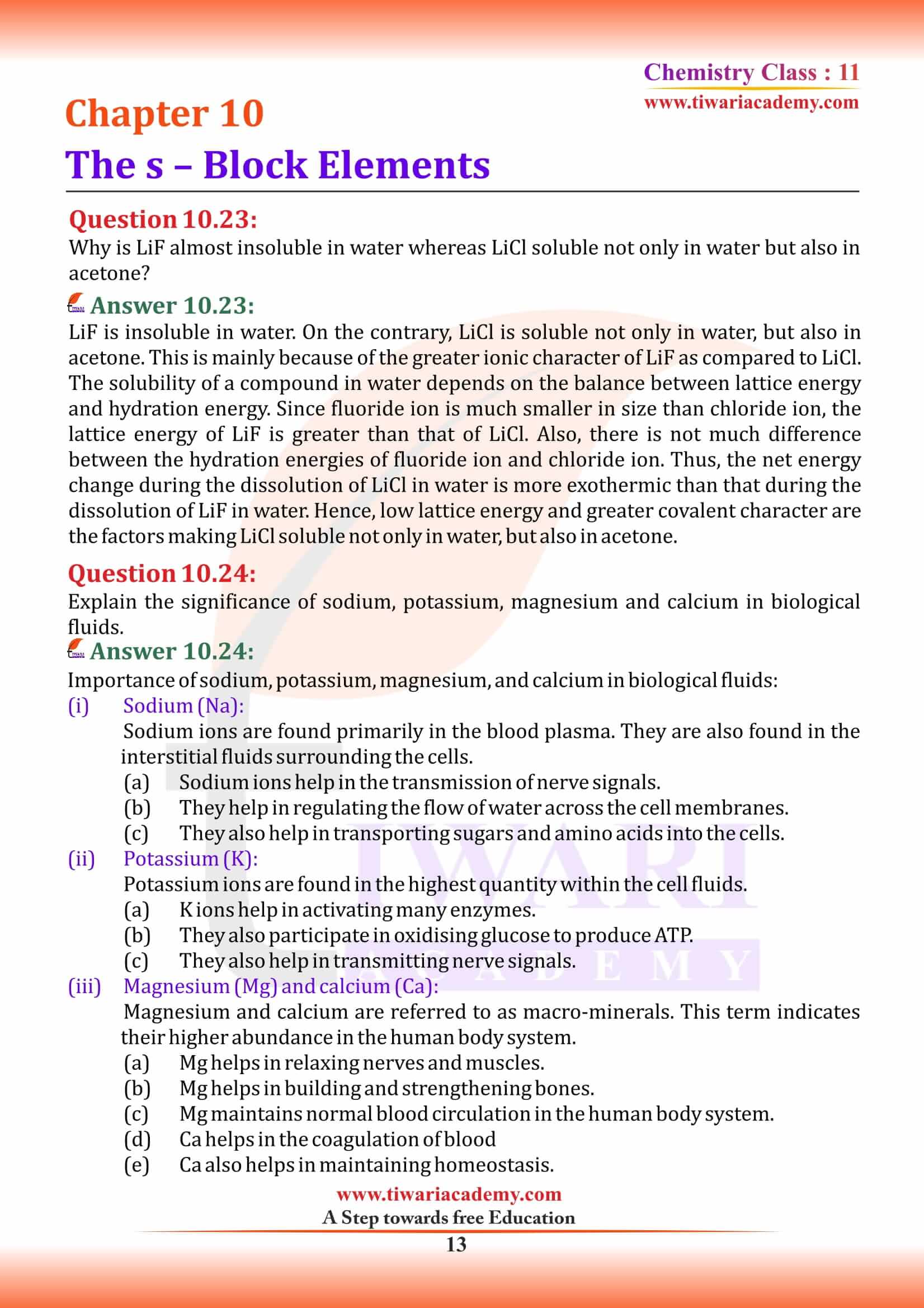 NCERT Solutions for Class 11 Chemistry Chapter 10
