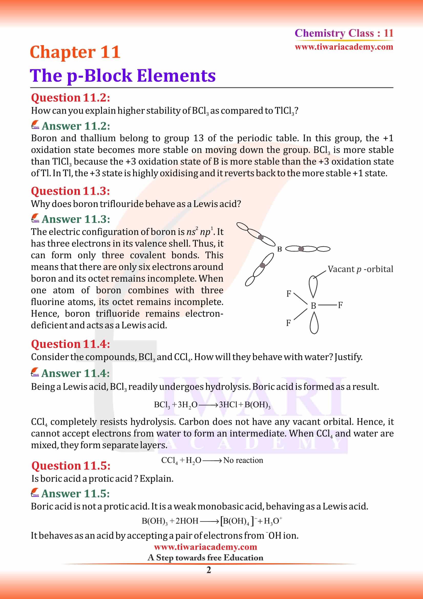 NCERT Solutions for Class 11 Chemistry Chapter 11